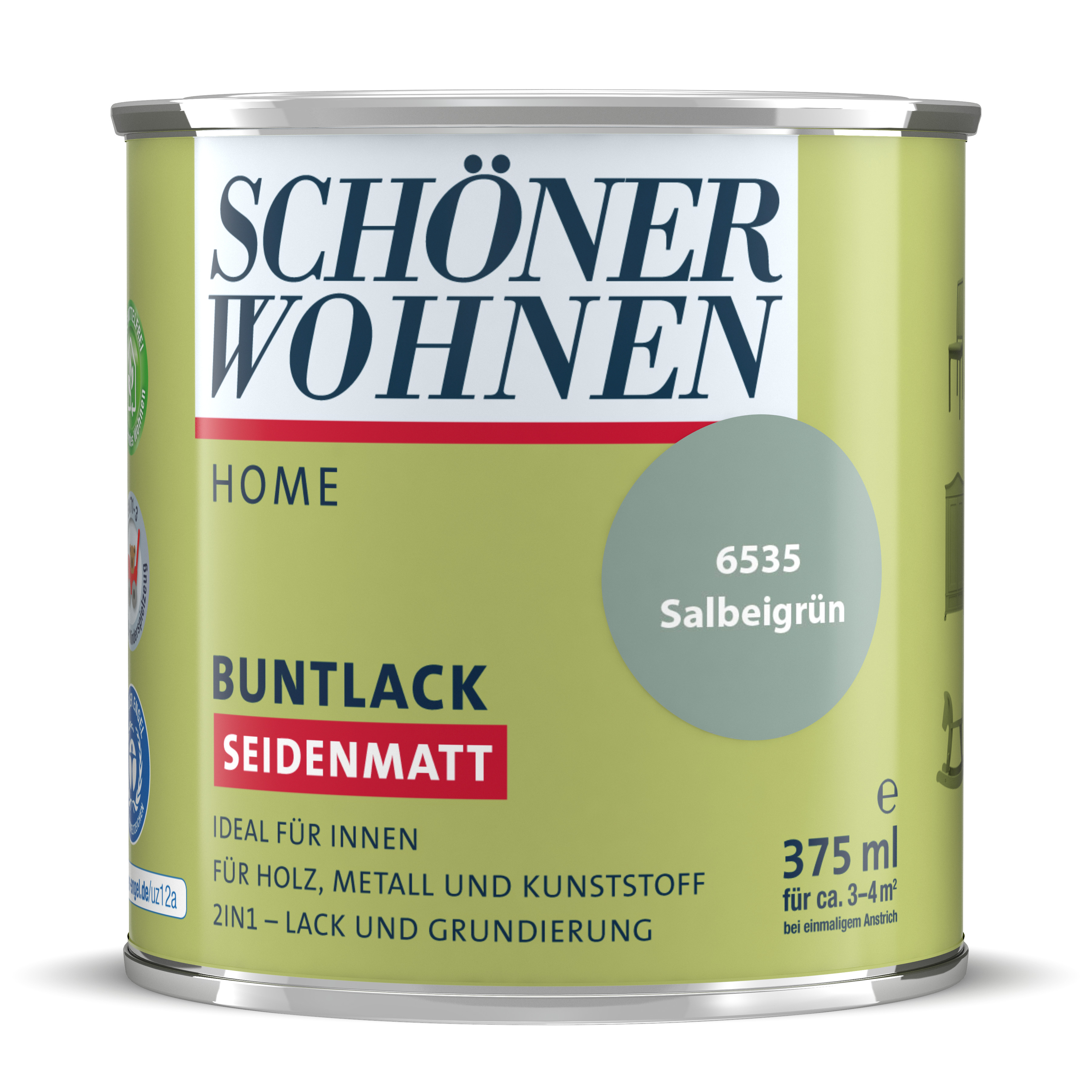 SW_2449-0375-6535 Schöner Wohnen Home Buntlack, seidenmatt, salbeigrün