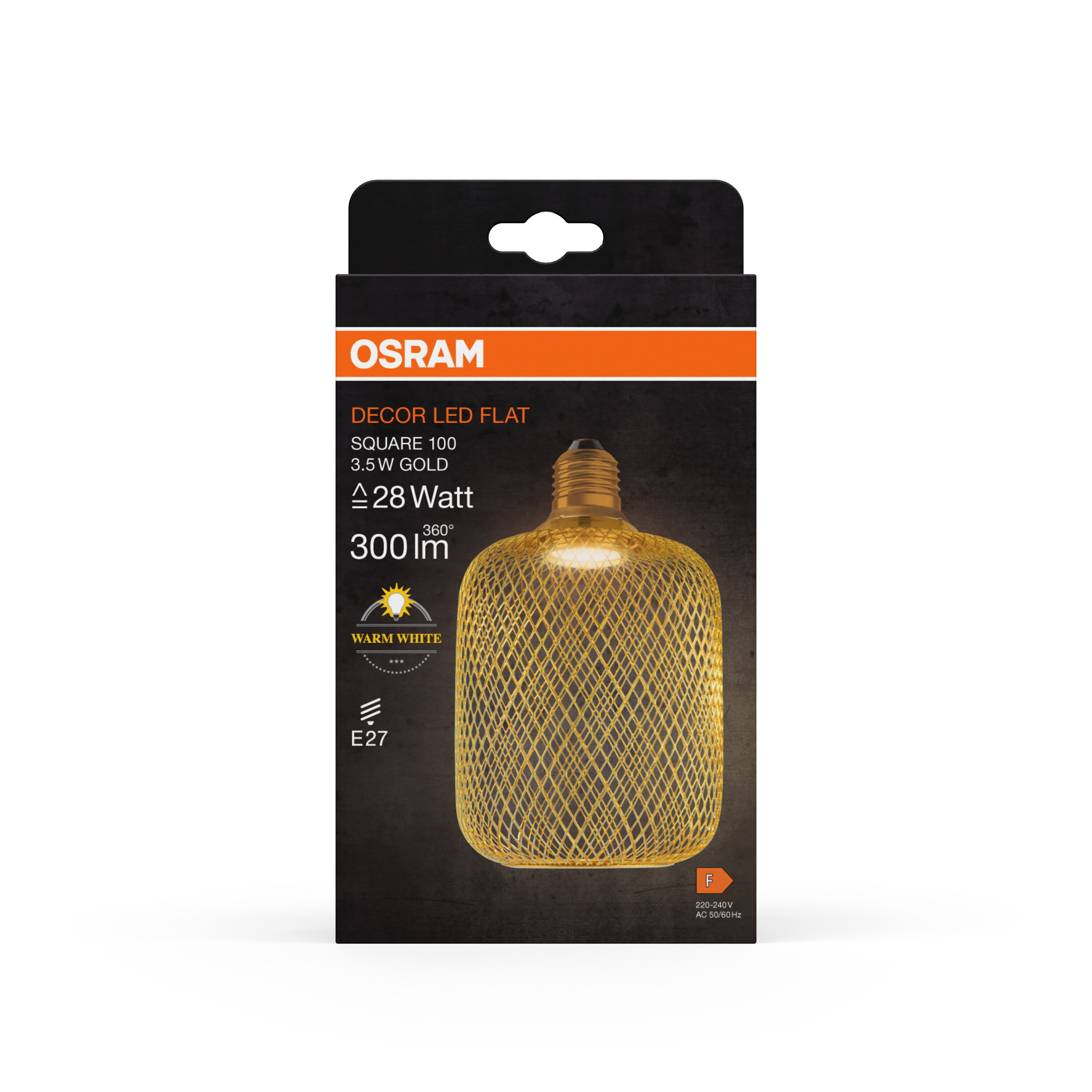 Osram LED Flatlampe 100 mm, schwarz, warmweiß, E27
