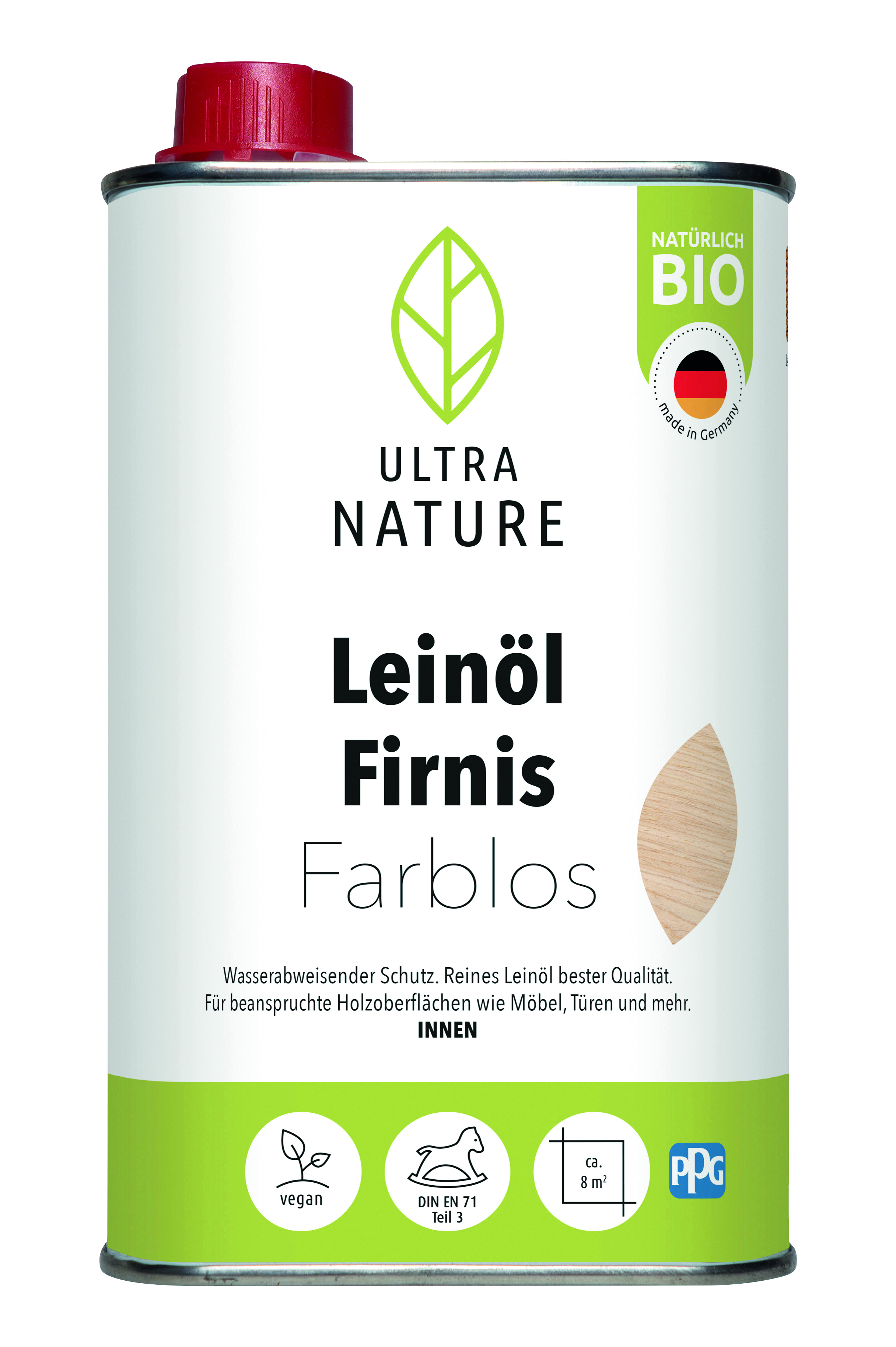 Ultra Nature Leinöl firnis Farblos, 0,5 l Ultra Nature Leinöl firnis Farblos, 0,5 l
