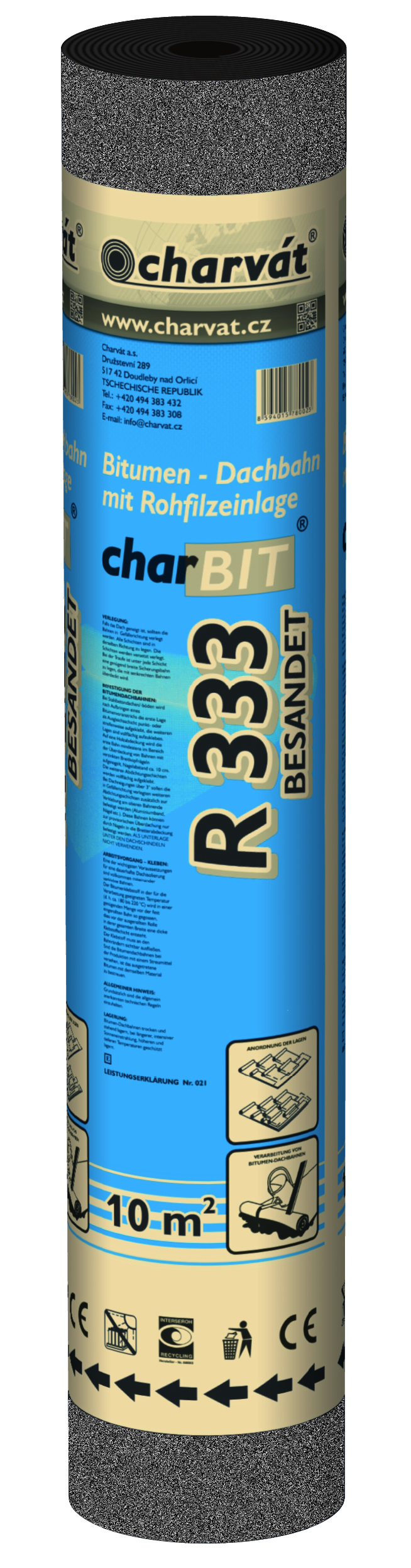 Charvát Bitumen-Dachpappe R333, besandet