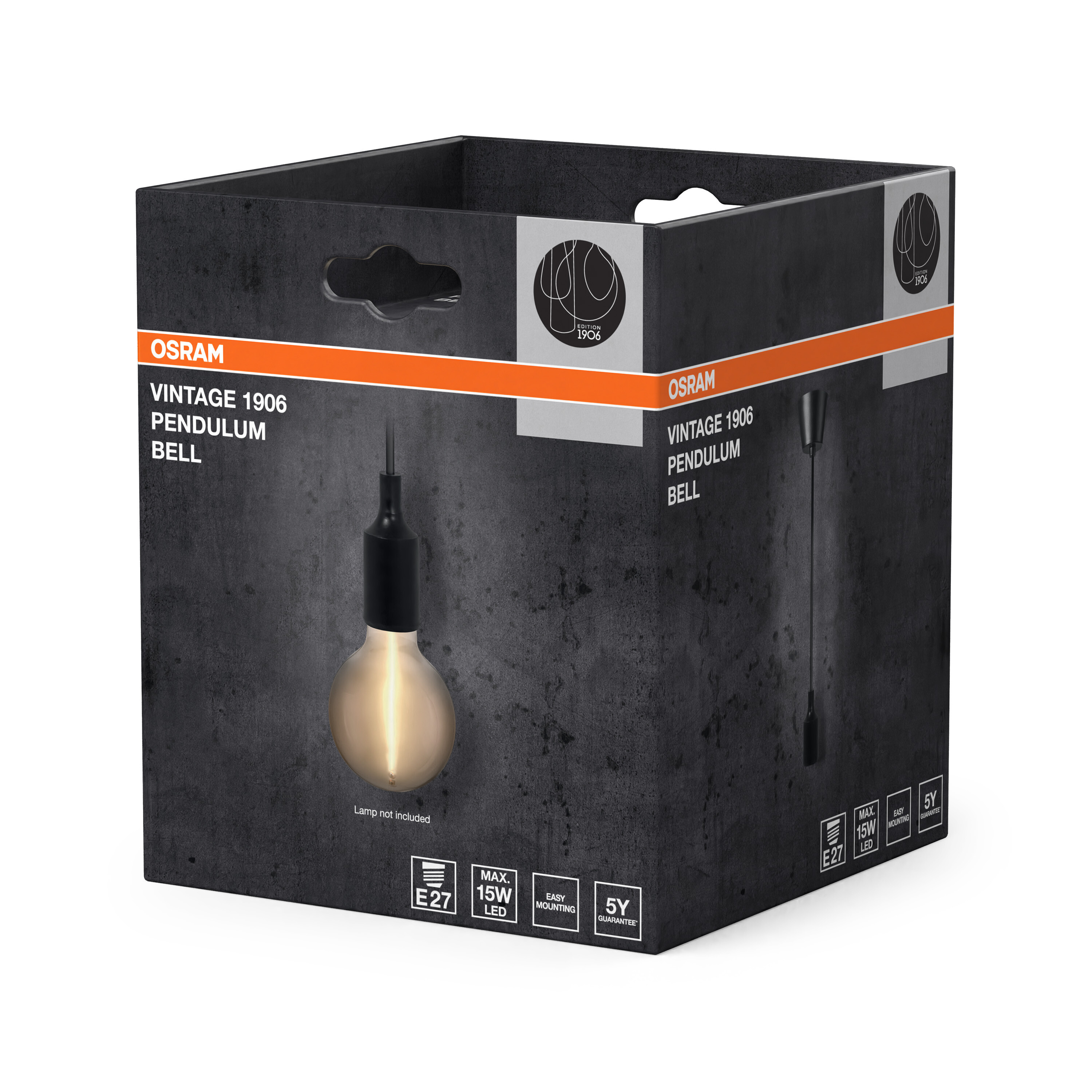 Osram Vintage 1906 Pendelleuchte Bell E27, schwarz