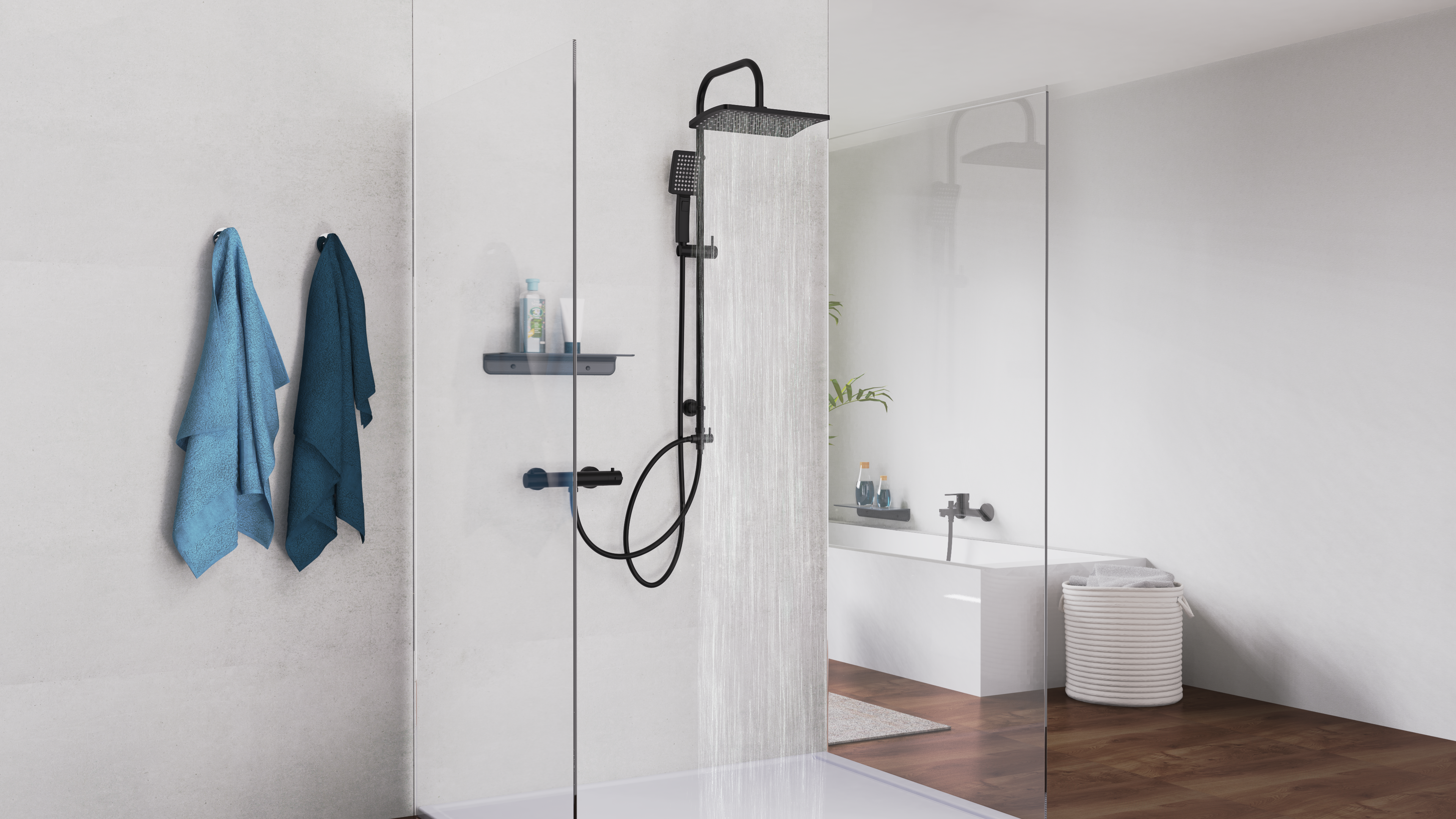 Schütte Überkopf-Brauseset Mallorca, Schwarz matt Schütte Überkopf-Brauseset Mallorca, Schwarz matt