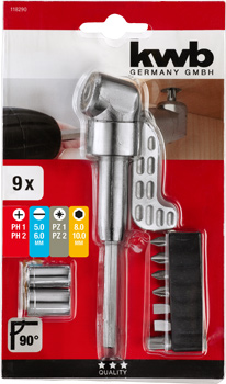 118290-300 Kwb Winkelschraubervotsatz, 9-tlg.