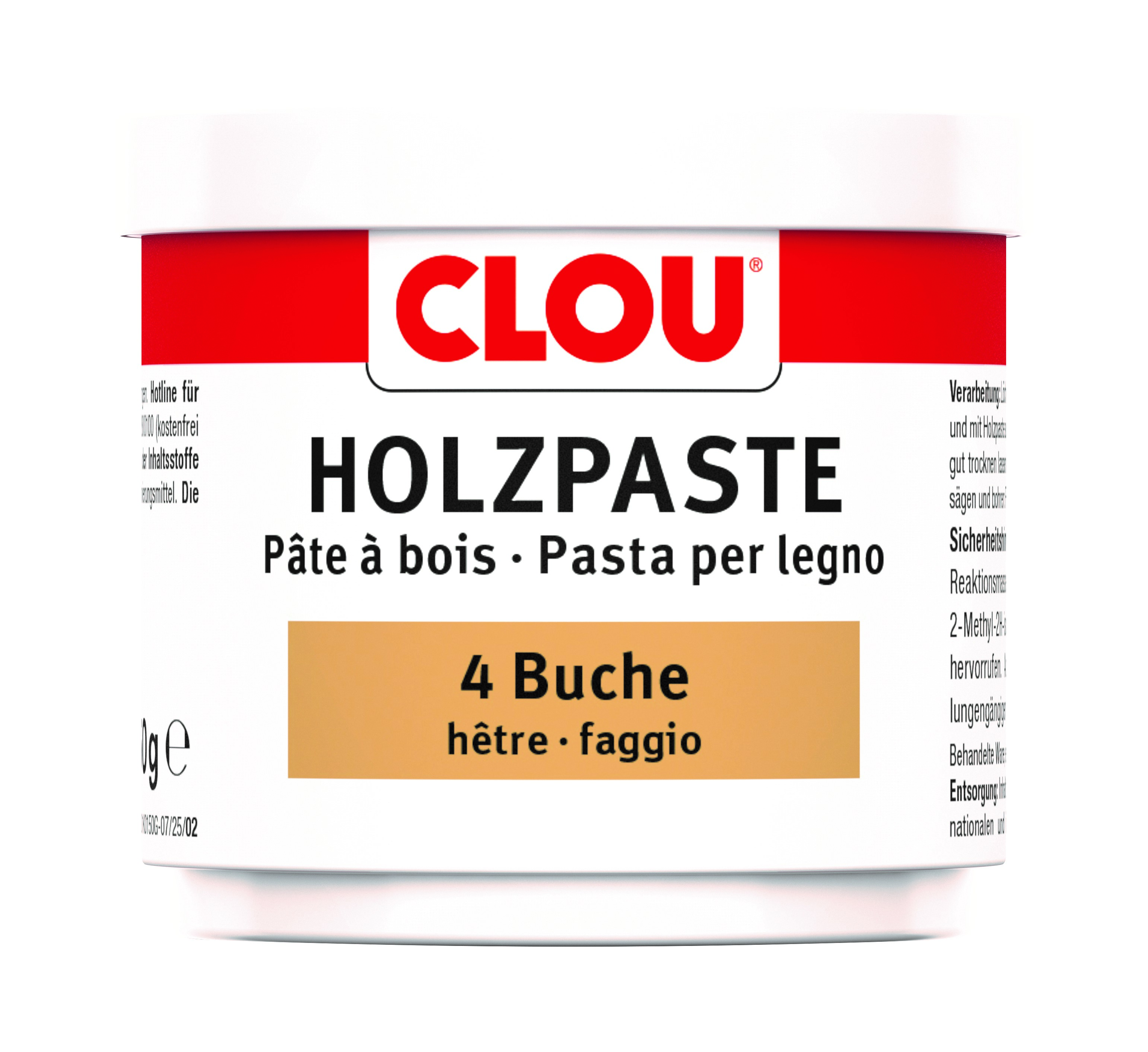 Clou Holzpaste Nr. 4, Buche, 150 g Dose