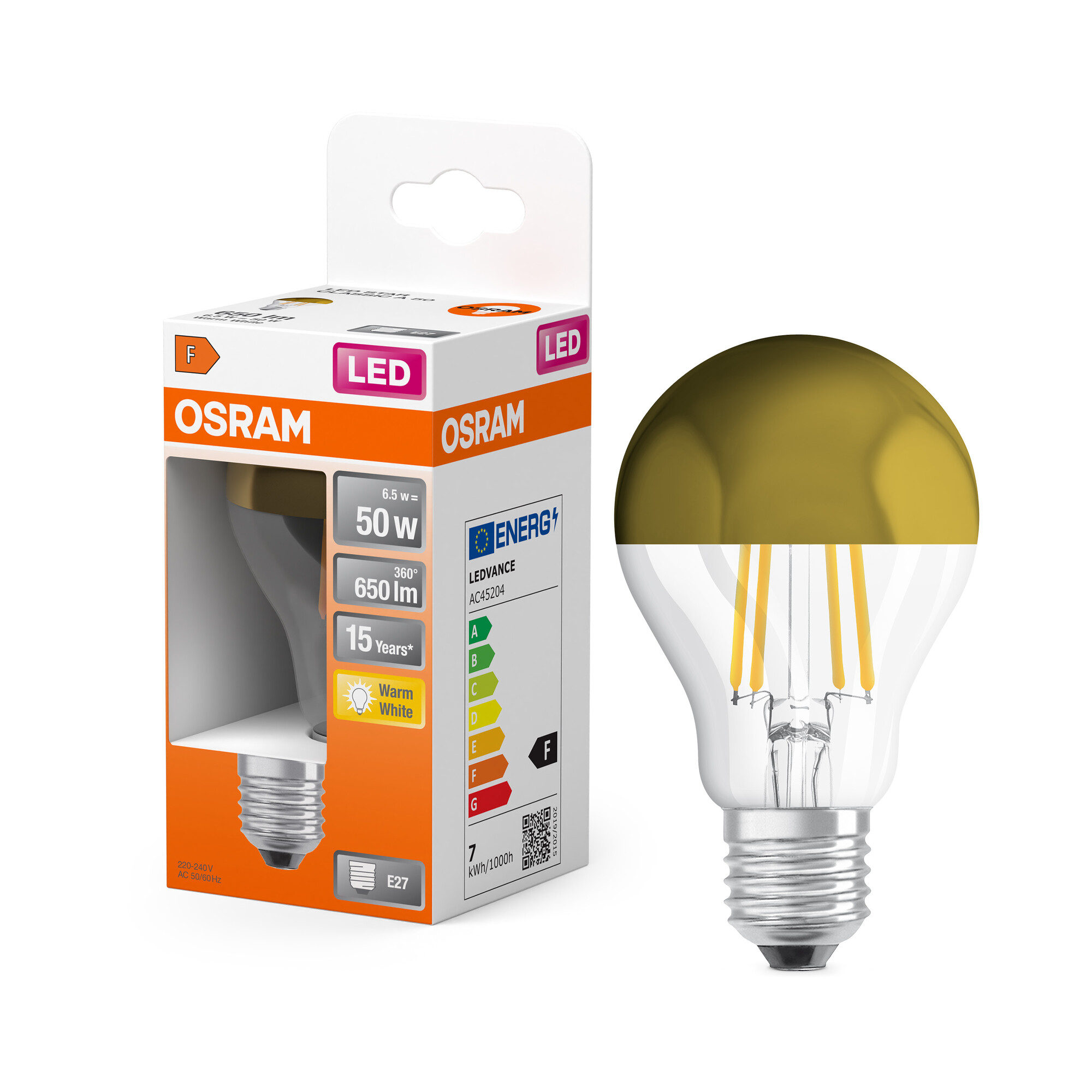 Osram LED Lampe Retrofit Classic klar, warmweiß, E27