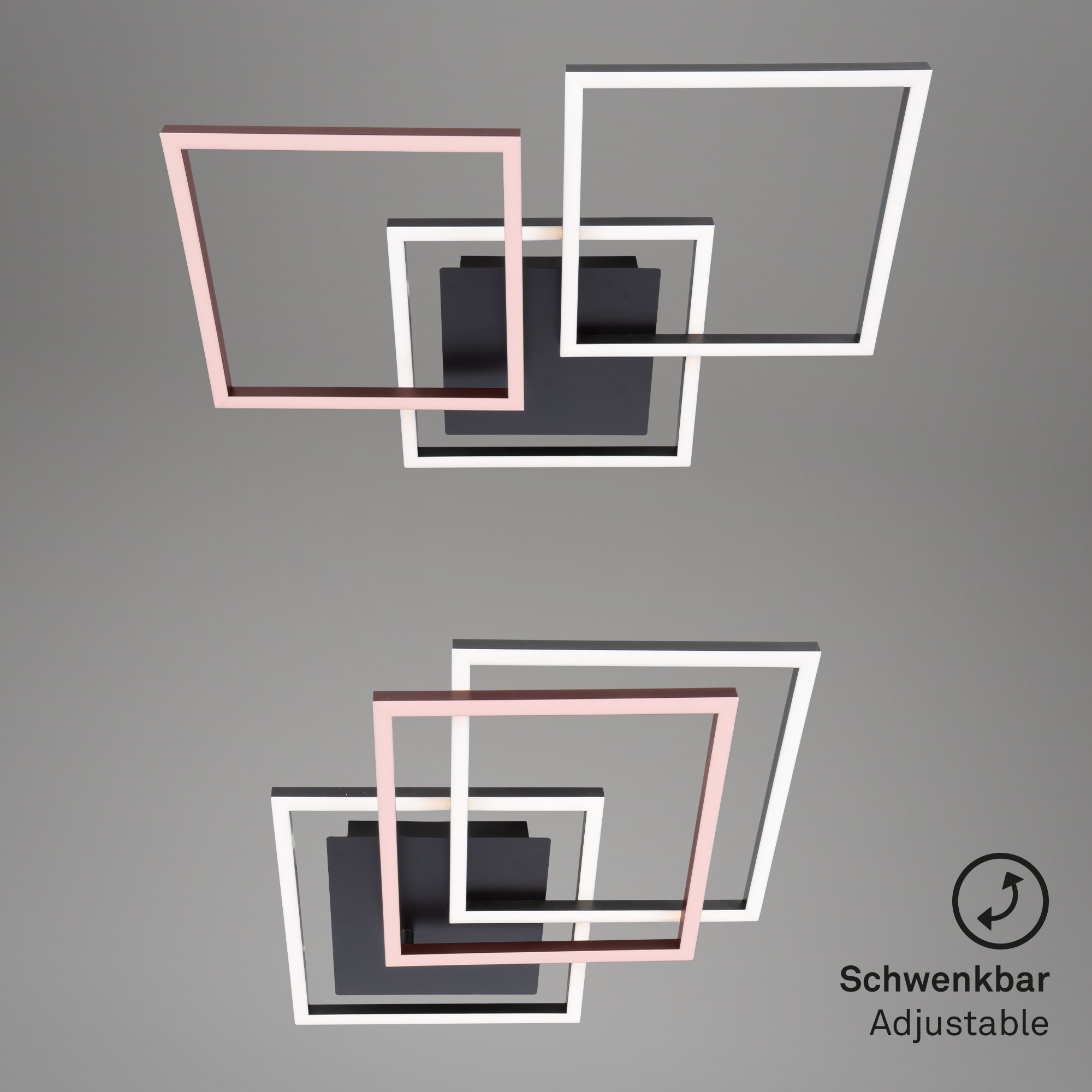 Briloner LED Deckenleuchte, 76,3 cm, schwarz