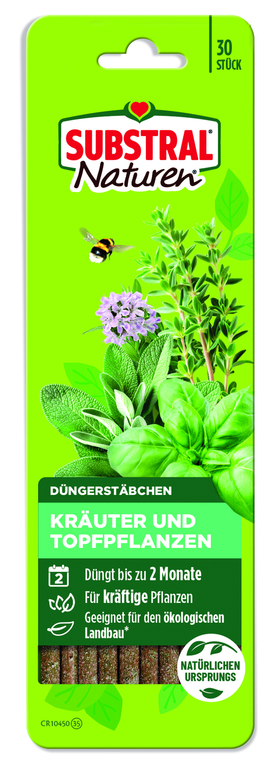 Substral Naturen Düngerstäbchen für Kräuter und Topfpflanzen, 30 Stück