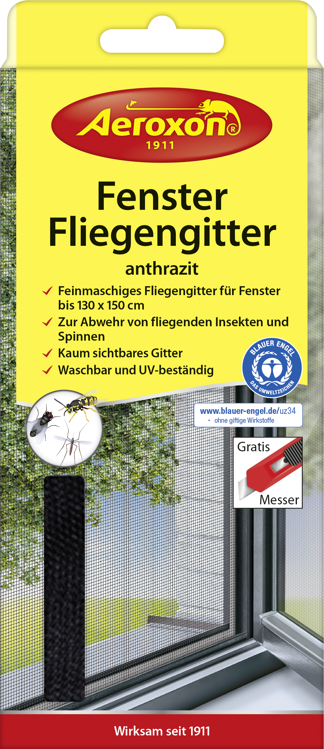 FENSTER-FLIEGENGITTER ANTHR.130X150CM