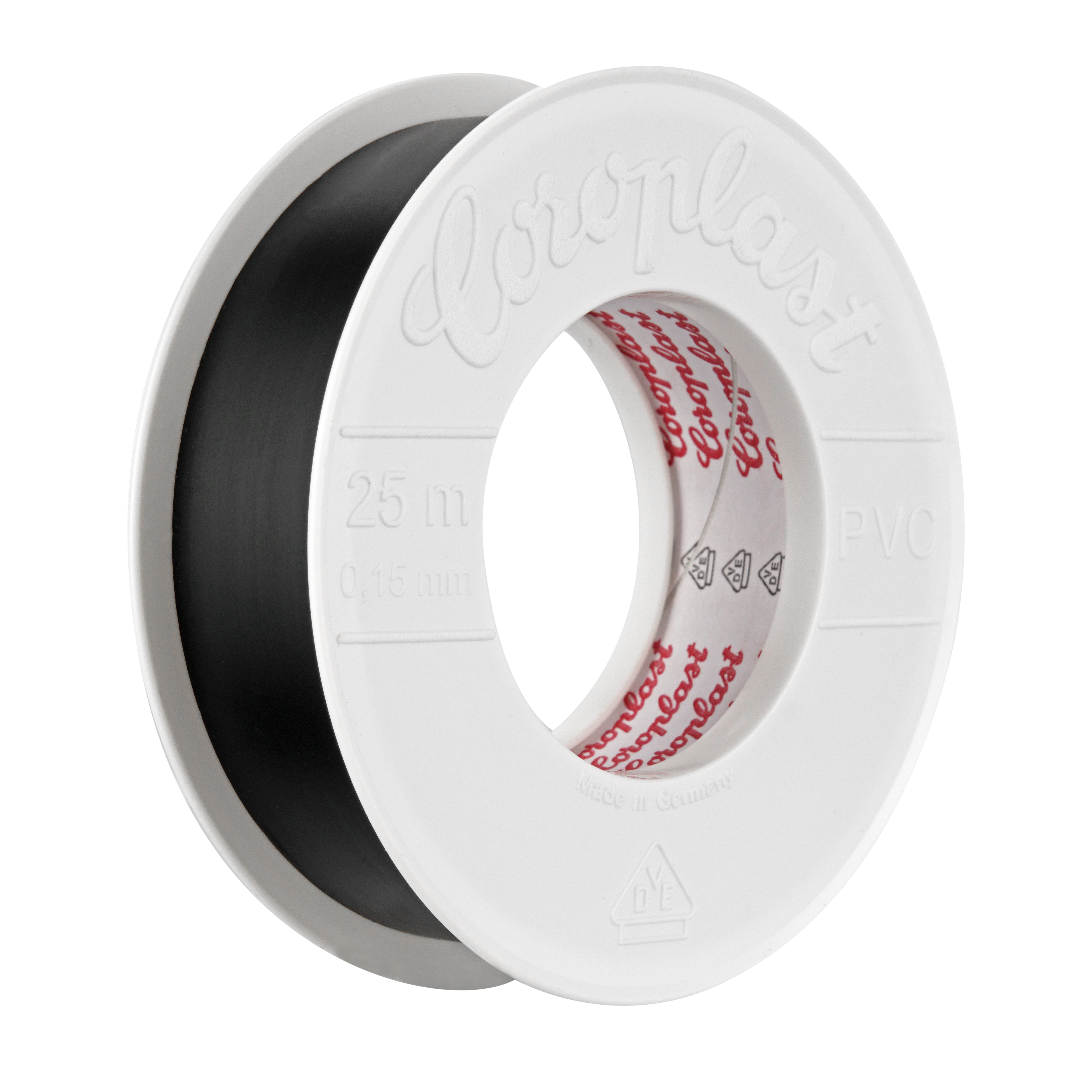 REV Kunststoff-Isolierband 0,15 mm x 25 mmx 25 m, schwarz