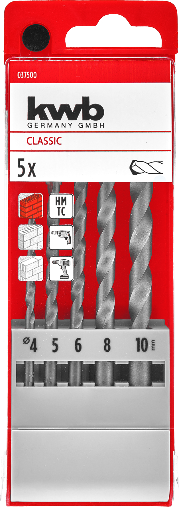 kwb Classic Steinbohrer Kassette, 4-10 mm kwb Classic Steinbohrer Kassette, 4-10 mm