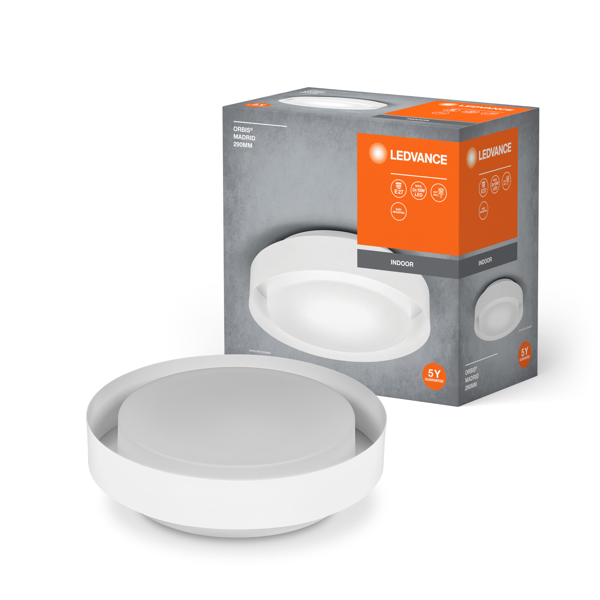 Ledvance ORBIS Deckenleuchte Madrid 290 mm, weiß, E27