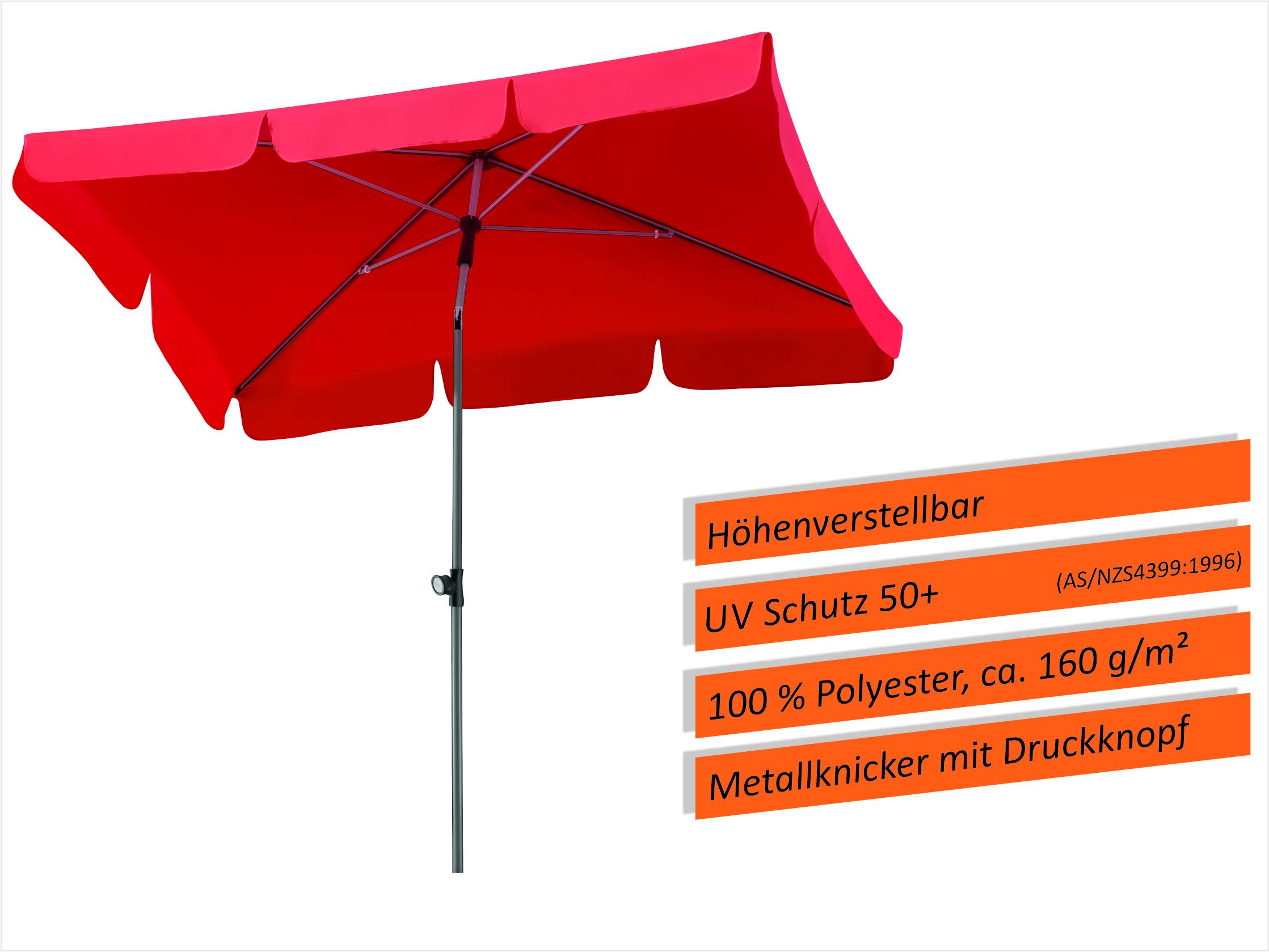 Schneider Schirm Locarno 180X120/8 Rot