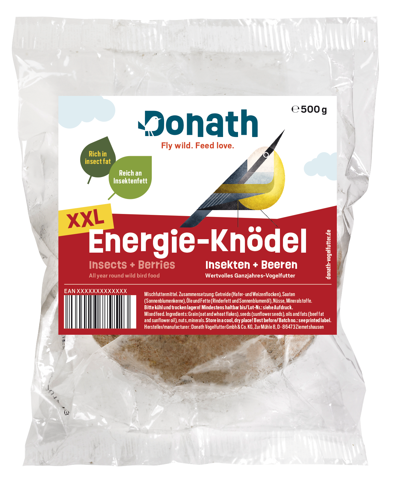 Donath Energie-Knödel XXL -Insekten&Beeren- Ohne Netz