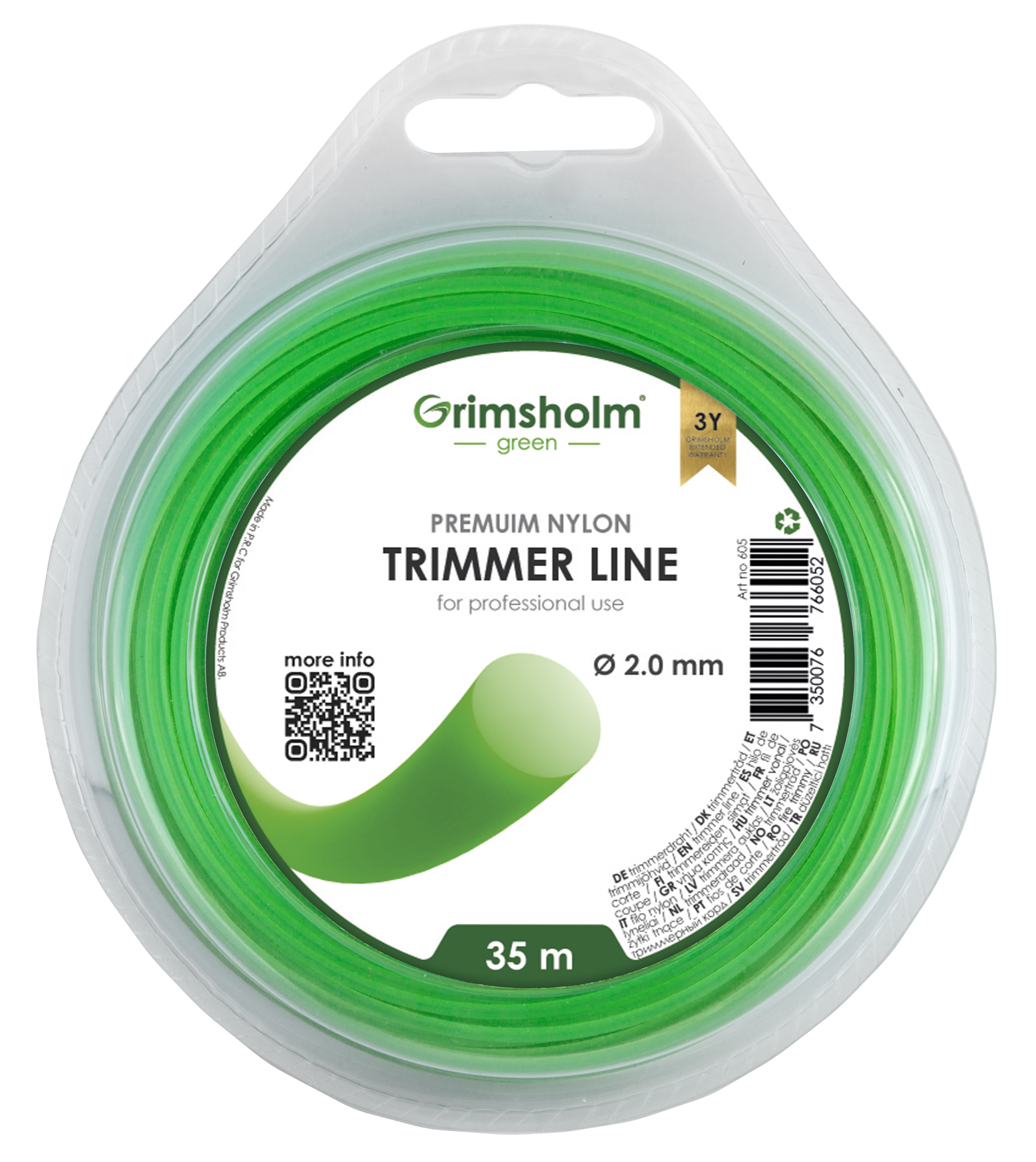Grimsholm Trimmerfaden rund, grün, 2,0 mm, 35 m Grimsholm Trimmerfaden rund, grün, 2,0 mm, 35 m