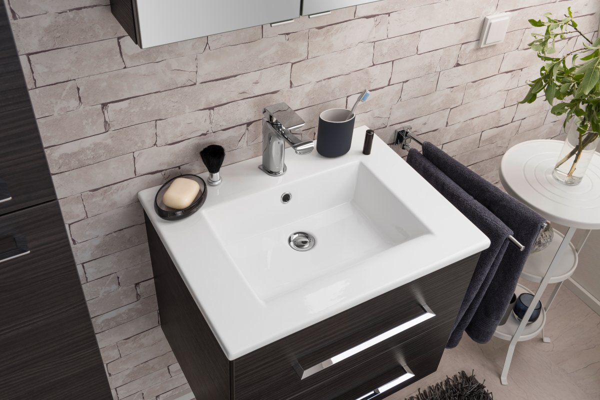 Fackelmann B.perfekt Set Keramikbecken + Waschtischunterschrank, 622 x 505 x 480 mm