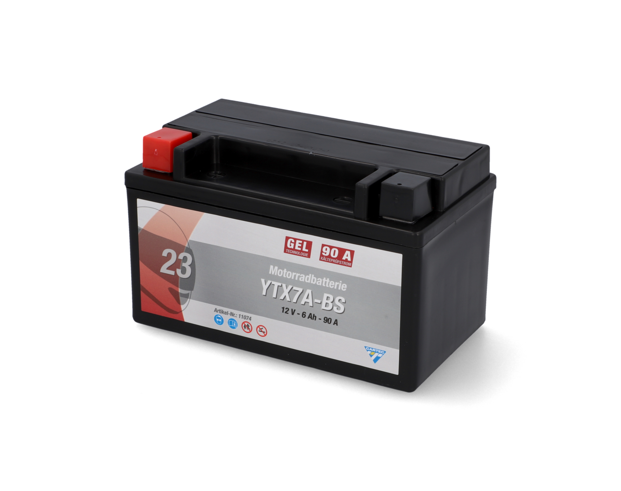Cartec GEL Batterie YTX7A-BS 6Ah 90A
