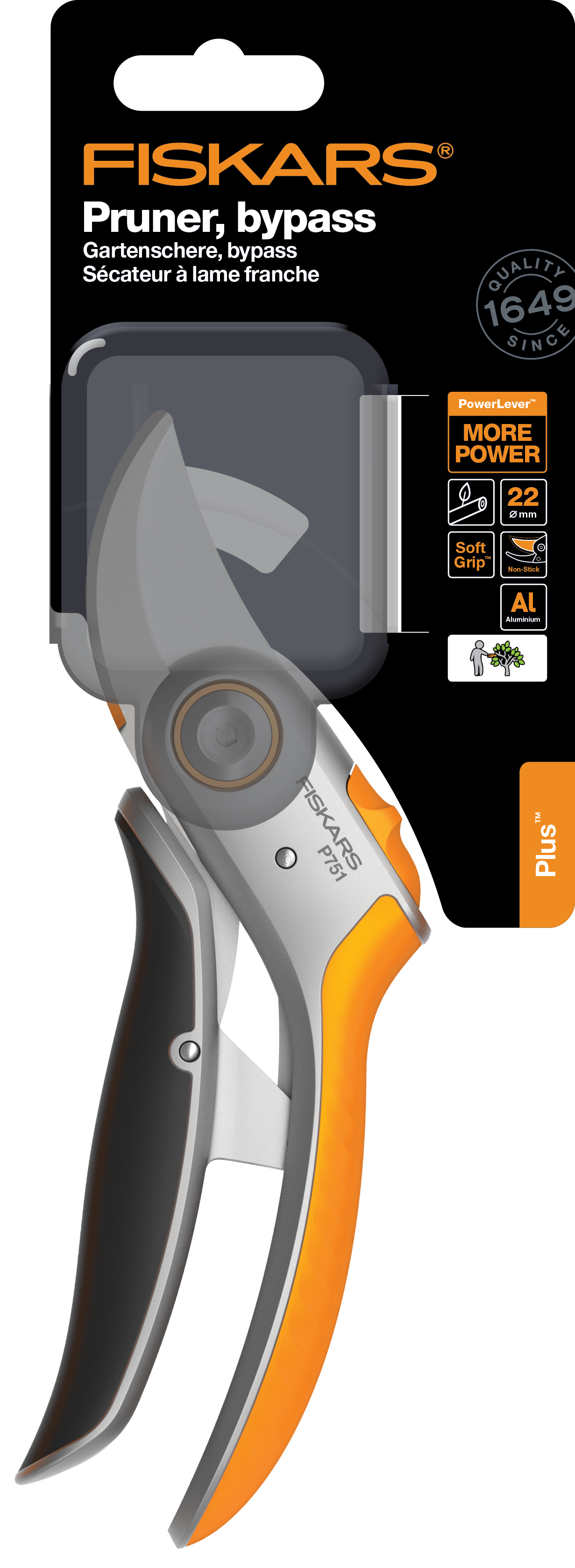 Fiskars Plus Metall Bypass-Gartenschere P751 Fiskars Plus Metall Bypass-Gartenschere P751
