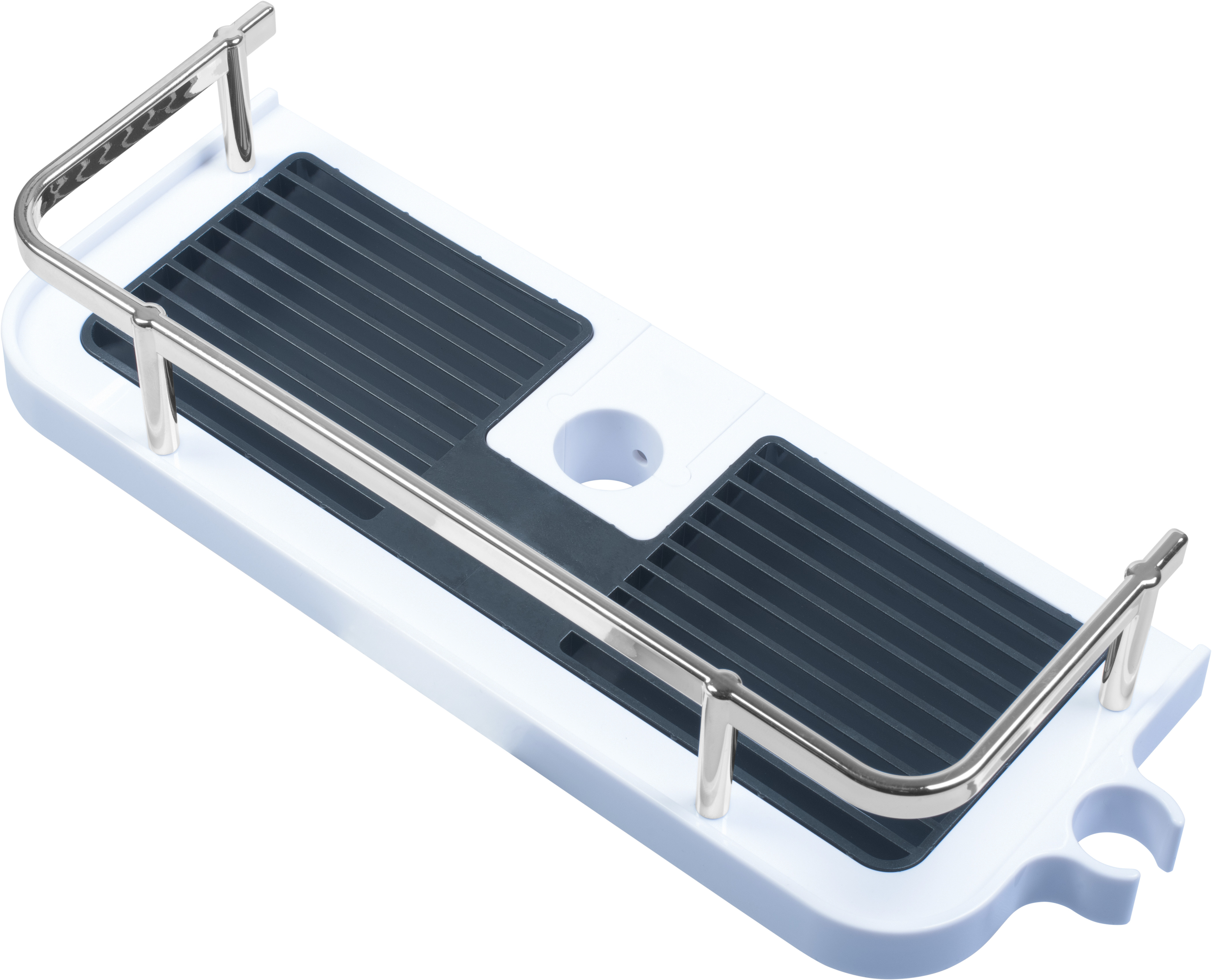 750564-pt1   DUSCHABLAGE MIT RELING WEIß/CHROM