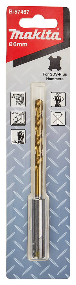 Makita SDS-PLUS Metallbohrer 6 mm HSS-TiN Makita SDS-PLUS Metallbohrer 6 mm HSS-TiN