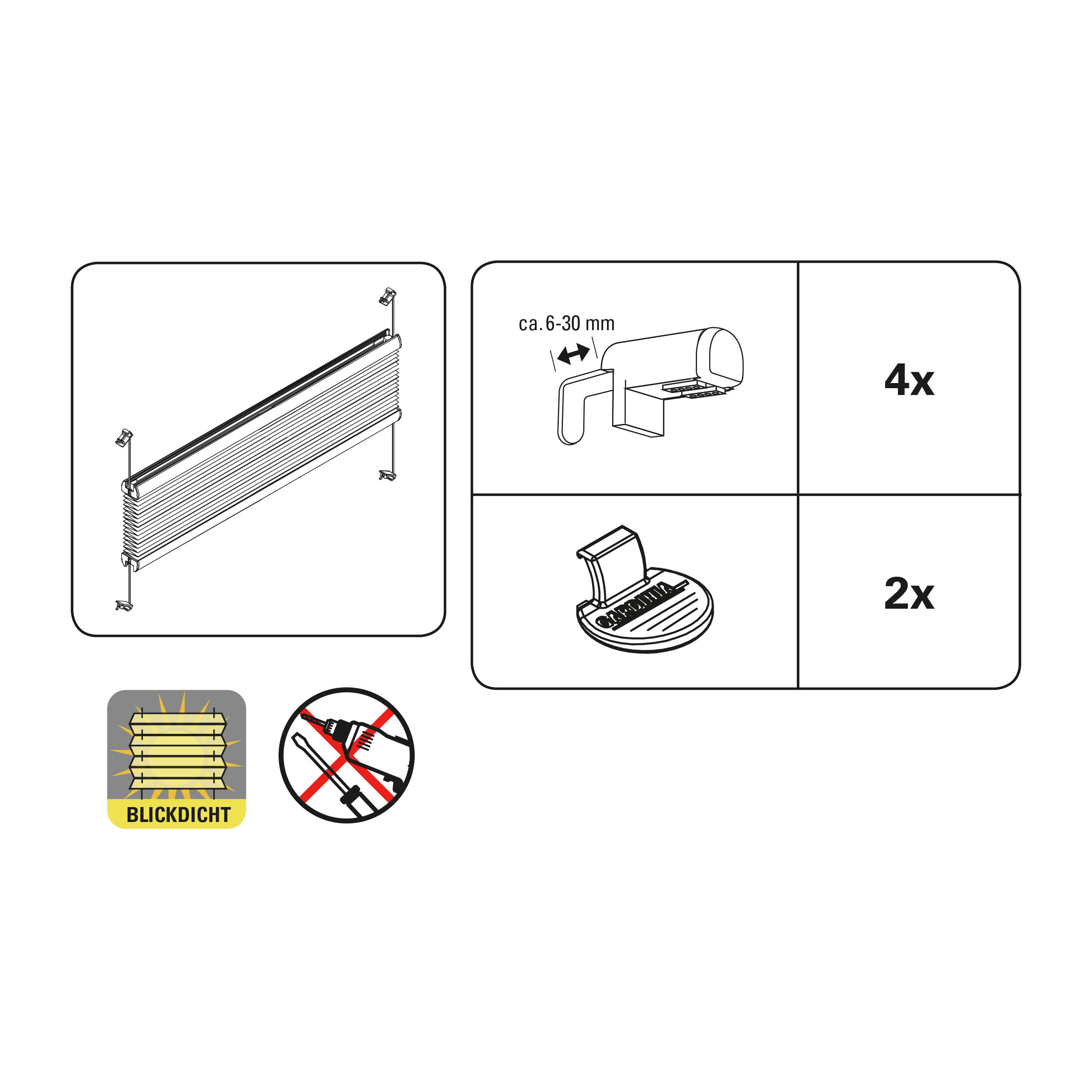 545866_08 GARDINIA EASYFIX PLISSEE 100X130 SCHIEFE