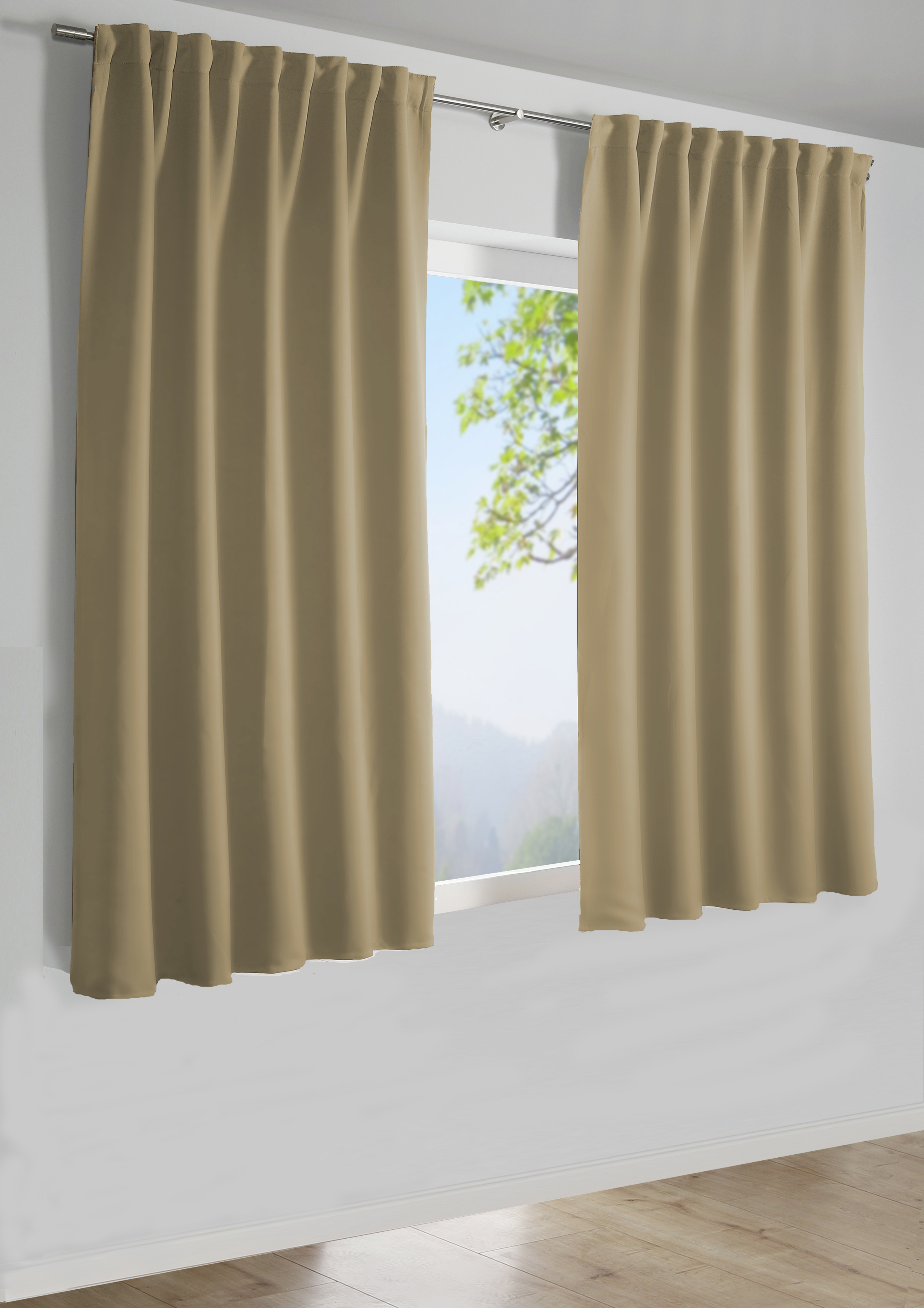 Sehlbach Schal mit Gardinenband sand, 140 x 175 cm Sehlbach Schal mit Gardinenband sand, 140 x 175 cm
