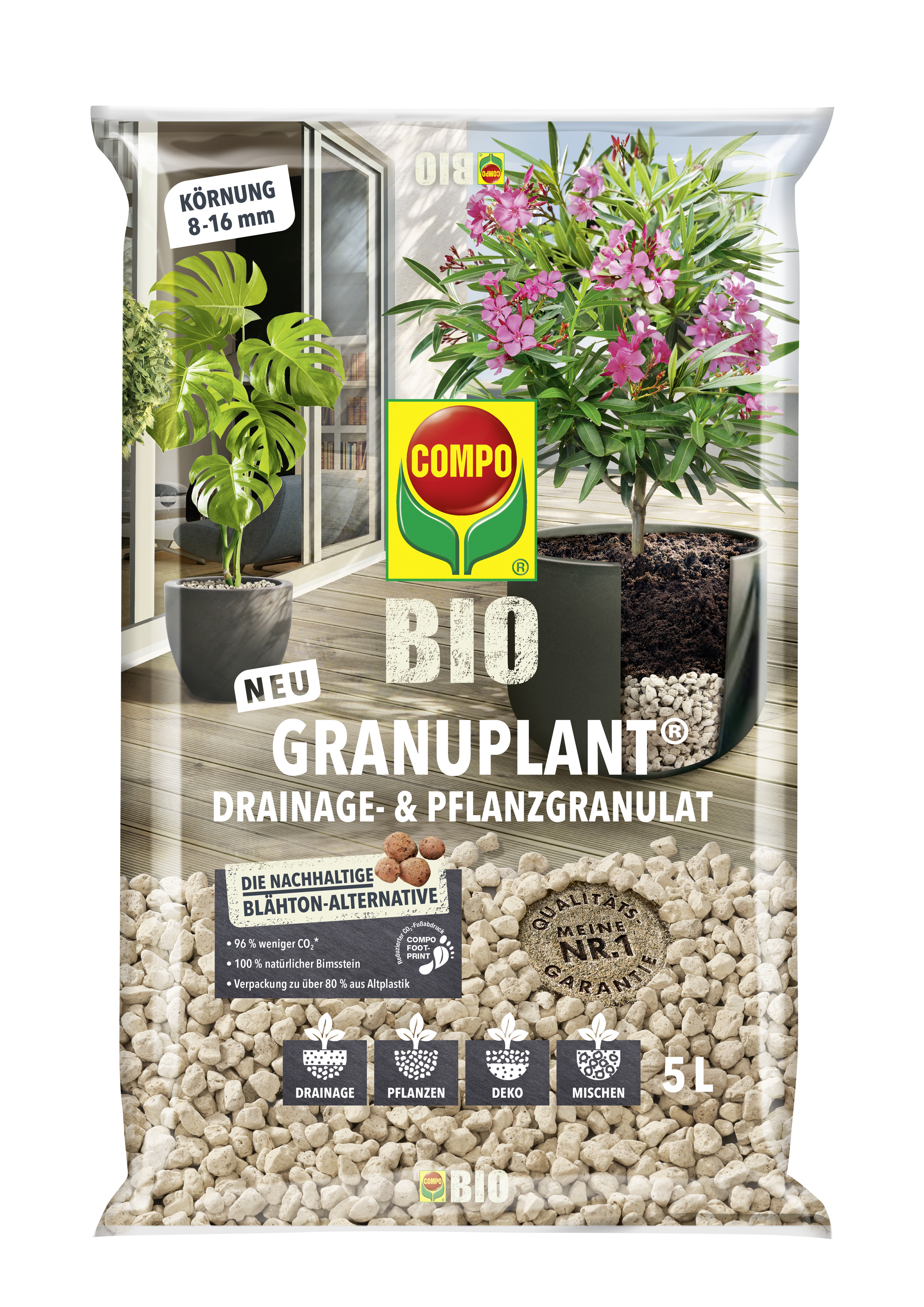 Compo BIO GRANUPLANT® Drainage- & Pflanzgranulat, 5 l Compo BIO GRANUPLANT® Drainage- & Pflanzgranulat, 5 l