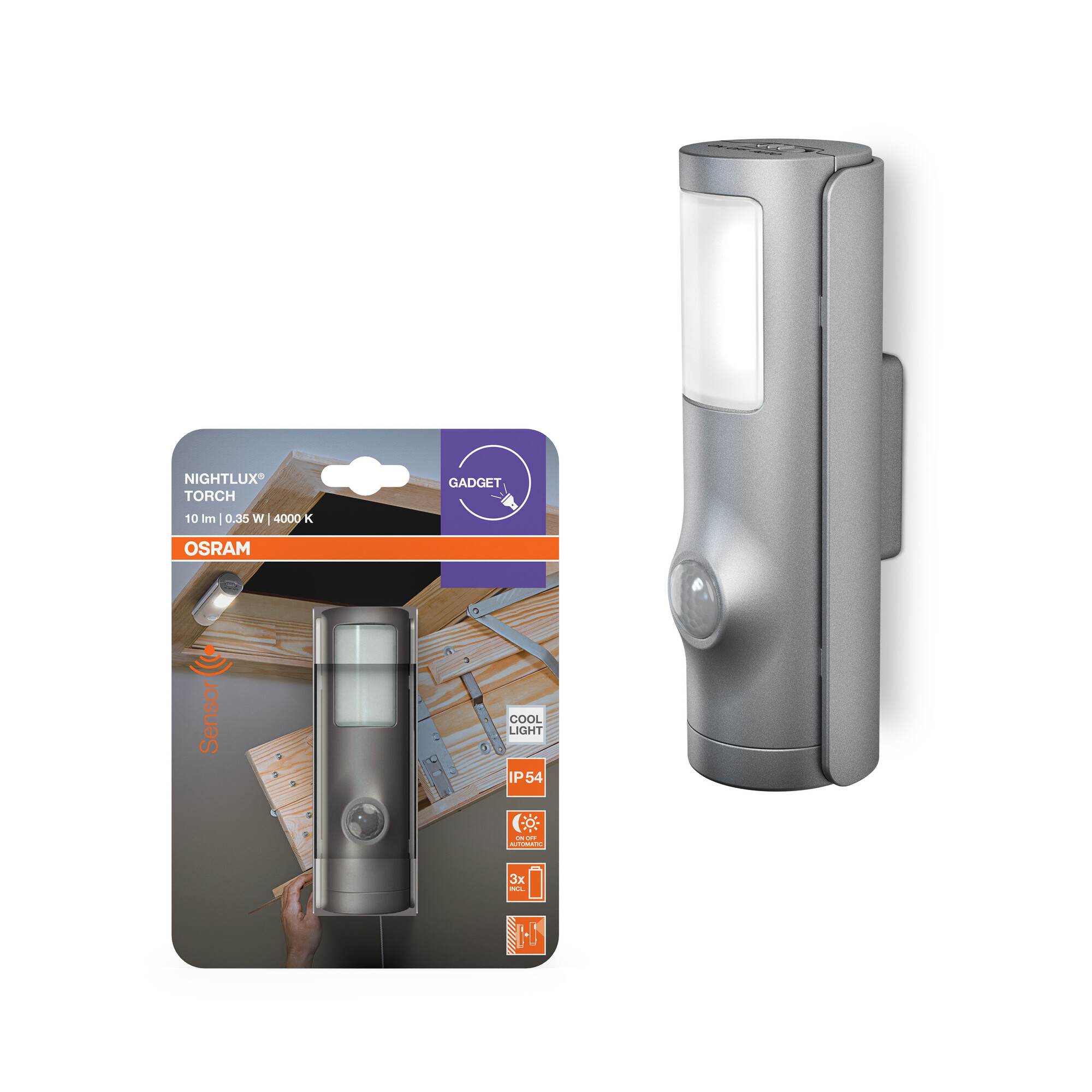 Osram Nachtlicht "Nightlux Torch", silber
