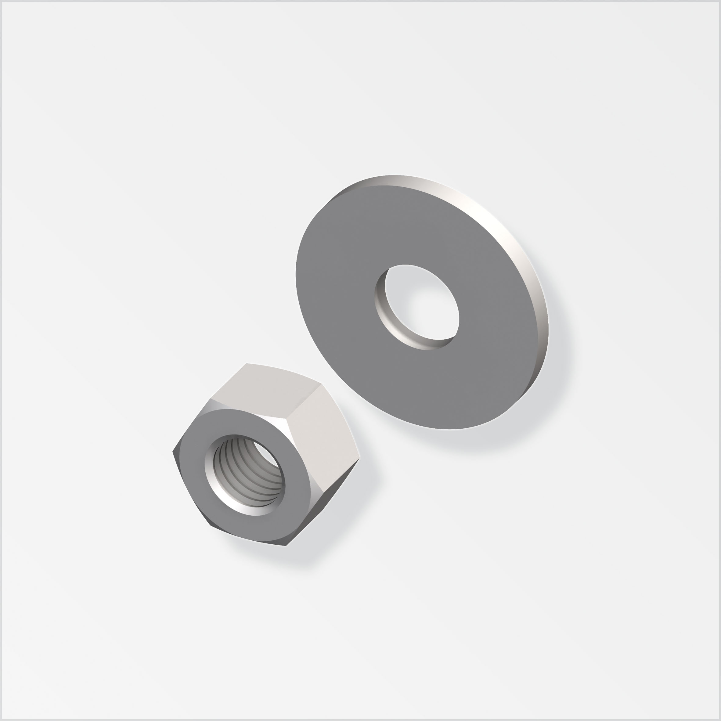 Alfer Set: Sechskantmuttern M 10, DIN 934; mit Unterlegscheiben, DIN 9021 Alfer Set: Sechskantmuttern M 10, DIN 934; mit Unterlegscheiben, DIN 9021