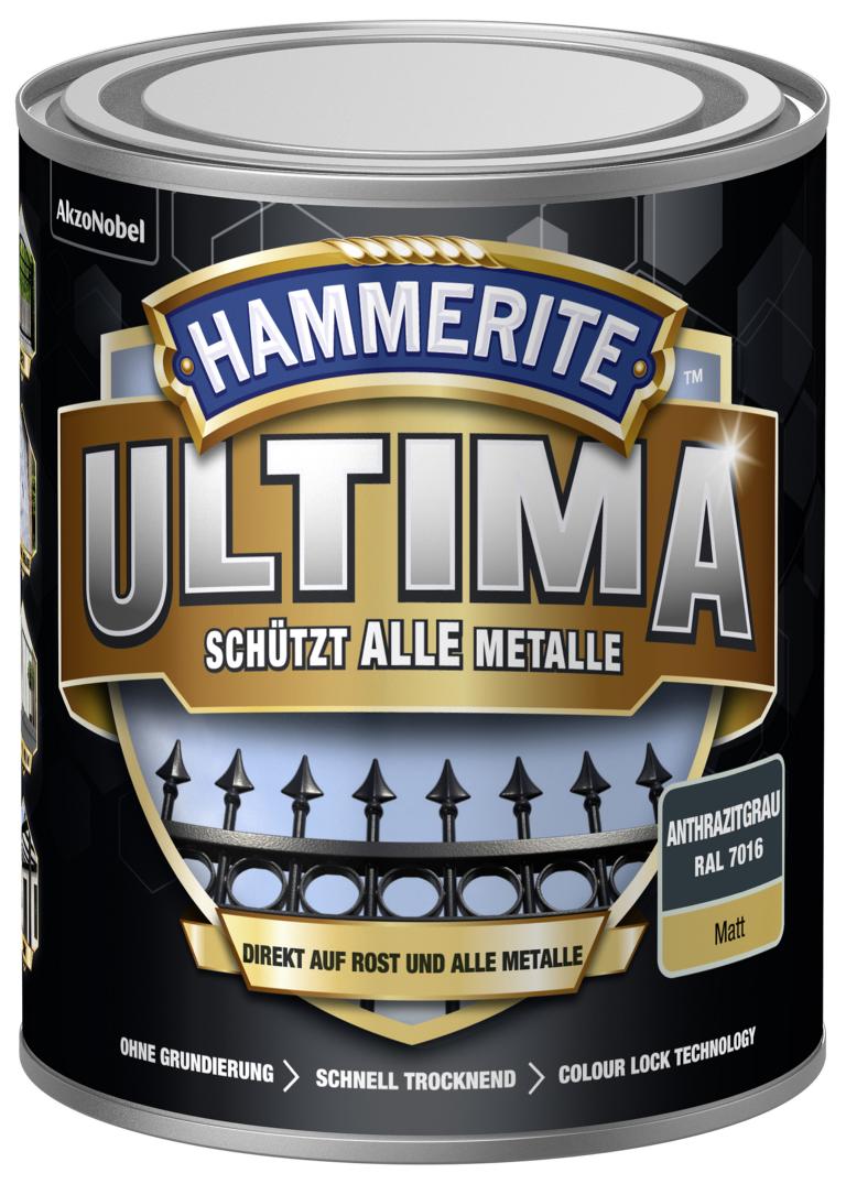 734612_4007591724489_5379759_Hammerite_ULTIMA_matt_750ml_anthrazitgrau HAMMERITE  METALLSCHUTZLACK ULTIMATE MATT ANTH. GRAU RAL 7016 750M