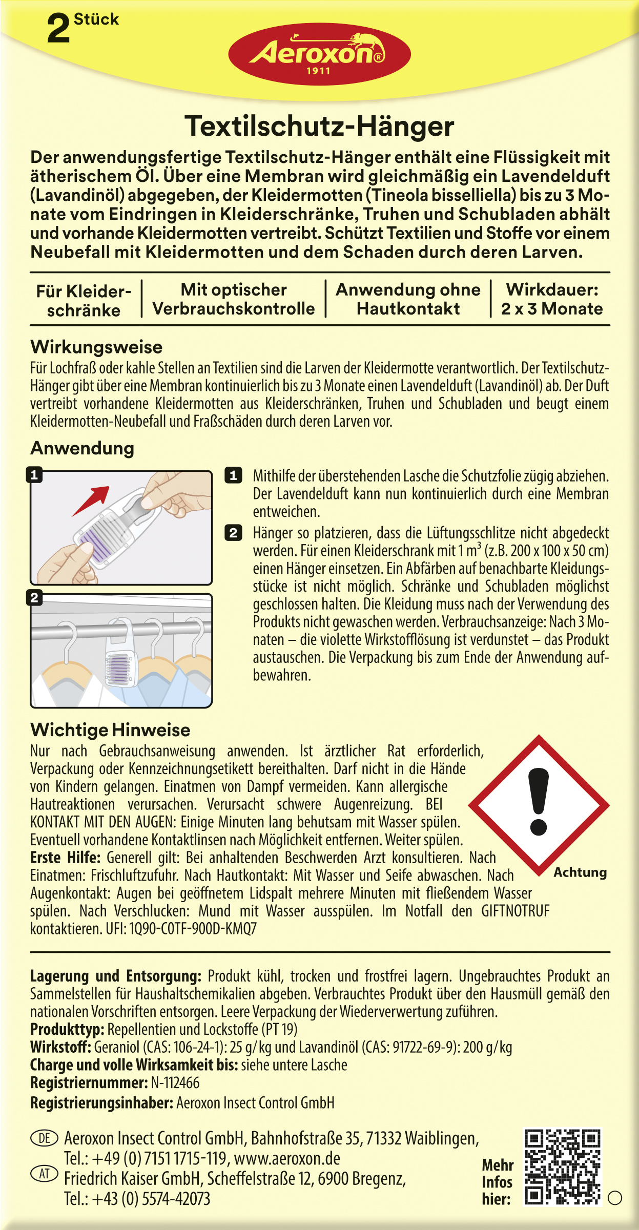 Aeroxon Textilschutz-Hänger Aeroxon Textilschutz-Hänger