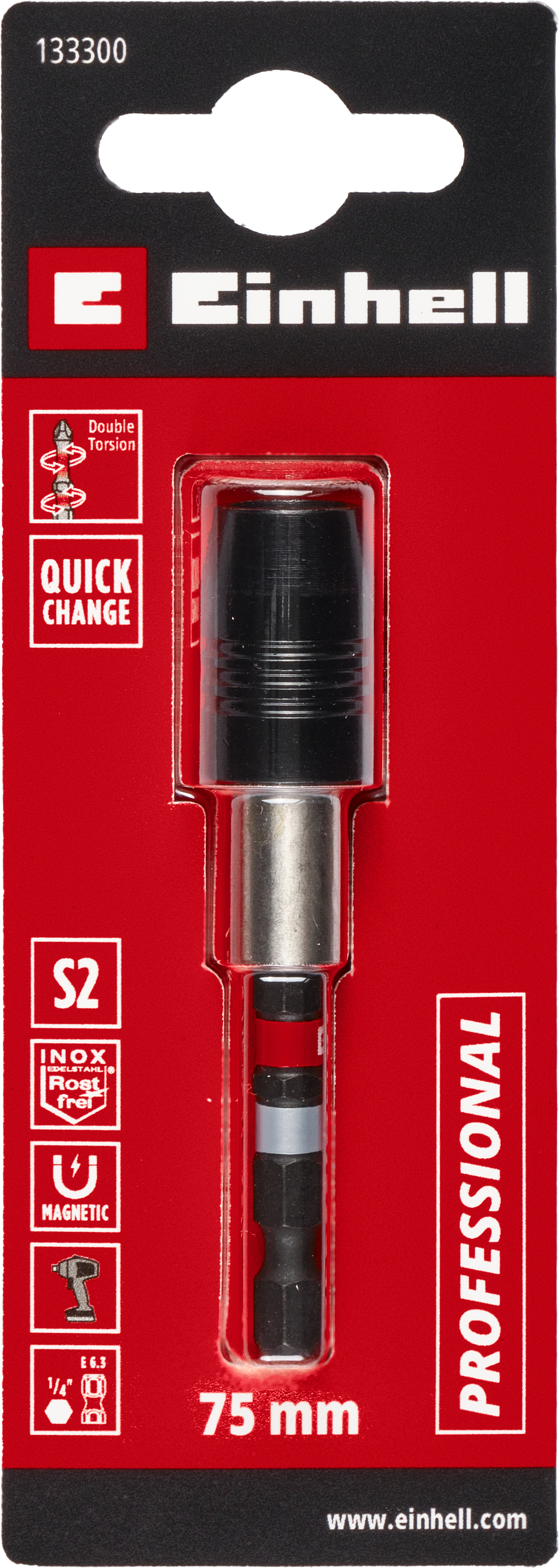 Einhell Impact-Schnellwechselbithalter mit Doppel-Torsion, 75 mm Einhell Impact-Schnellwechselbithalter mit Doppel-Torsion, 75 mm