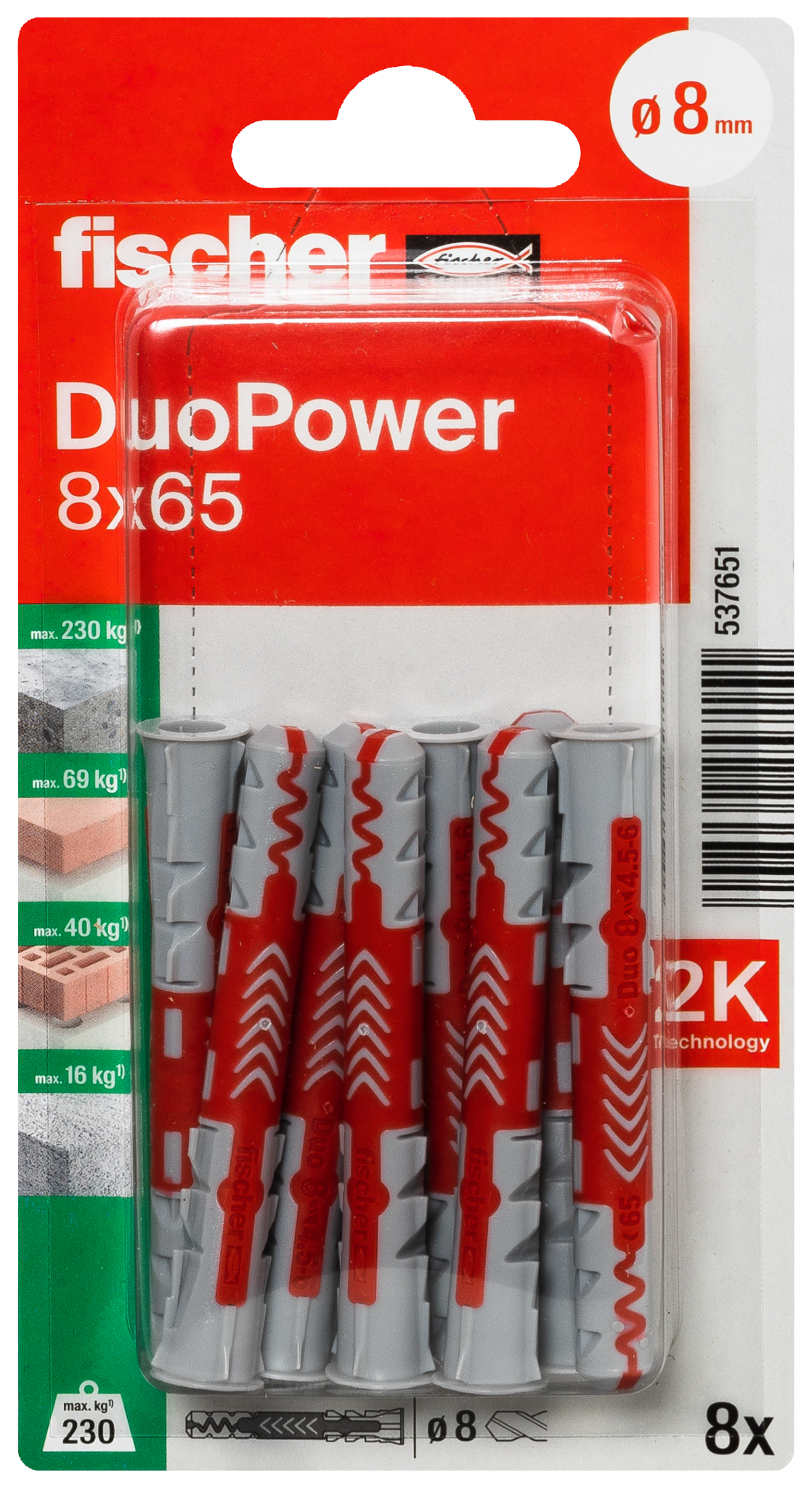fischer DuoPower Universaldübel 8 x 65 K (8) fischer DuoPower Universaldübel 8 x 65 K (8)