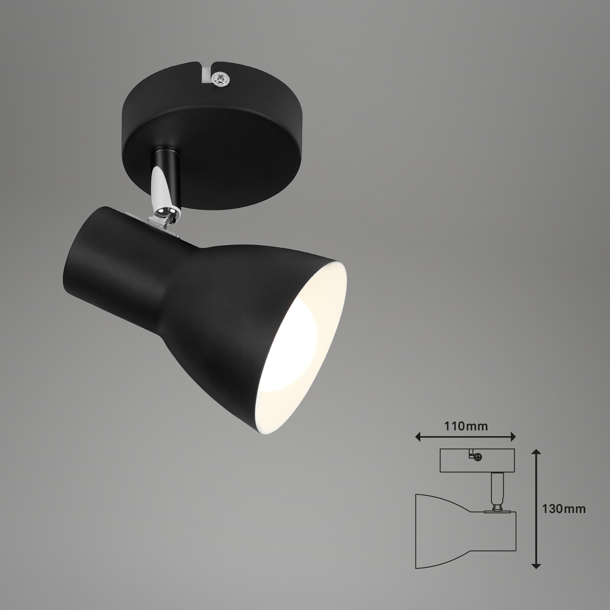 Briloner Wandleuchte, schwarz