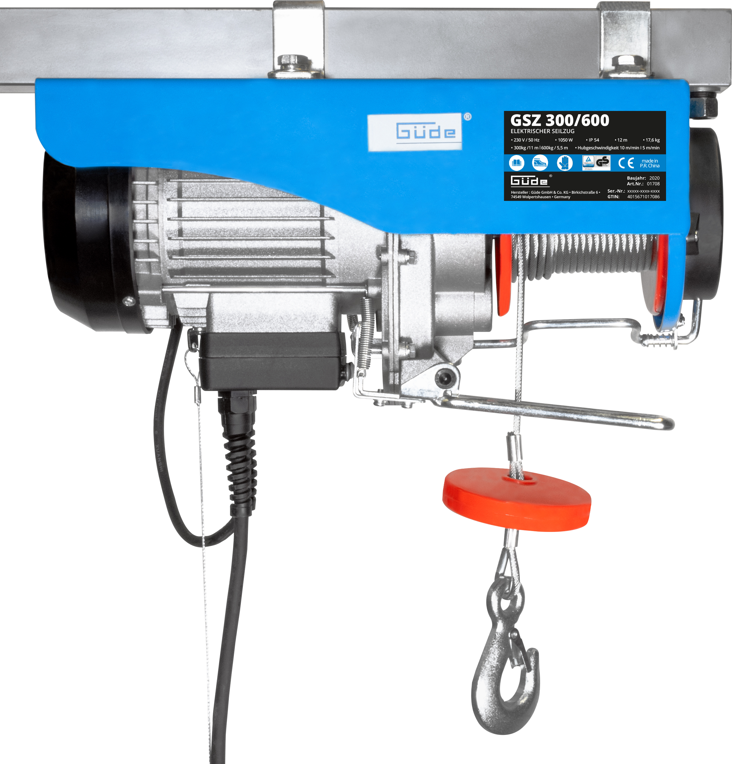 1708_d01 Güde Elektrischer Seilzug GSZ 300/600