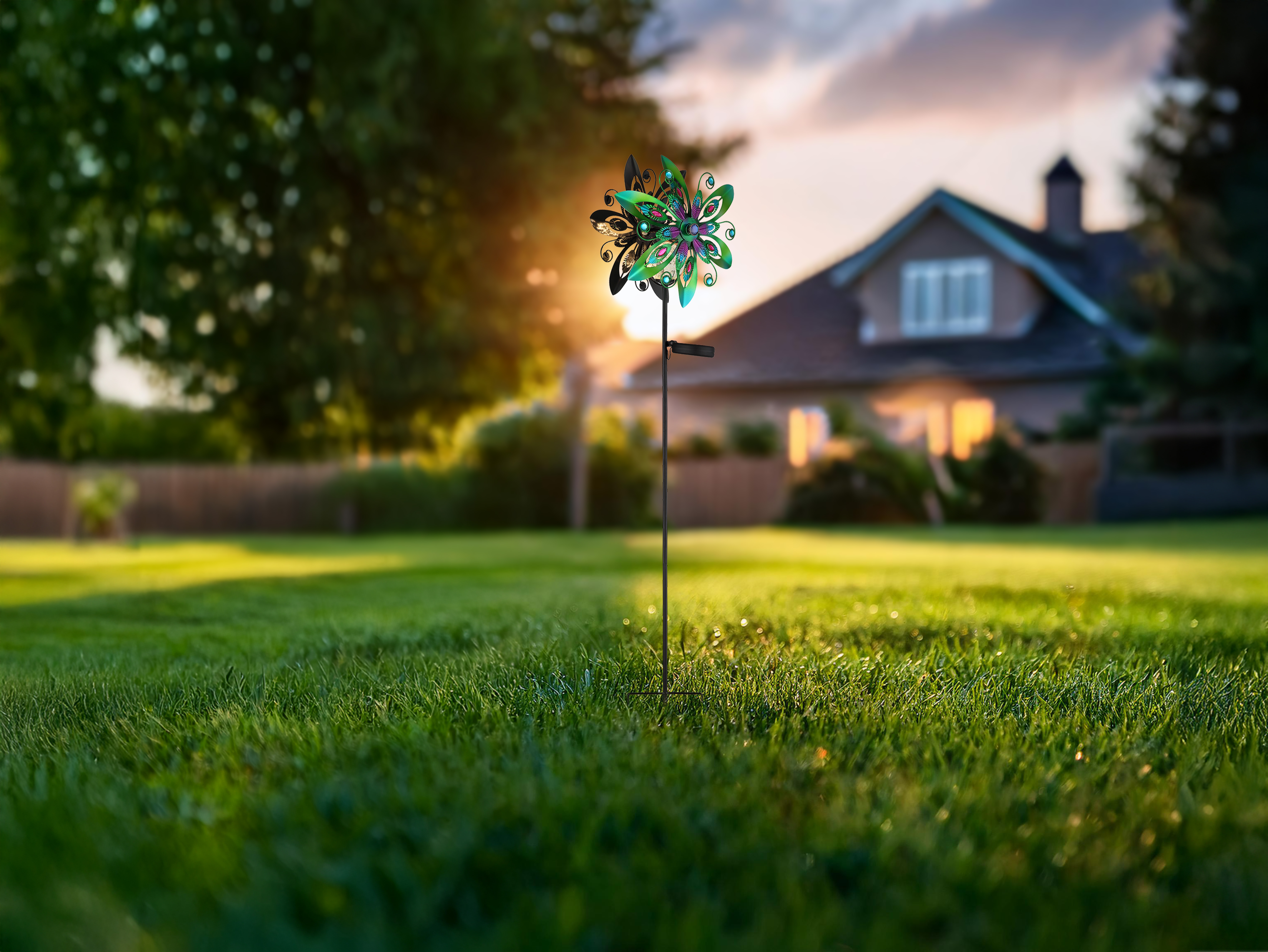 Globo Solarleuchte Metall bunt 1xLED