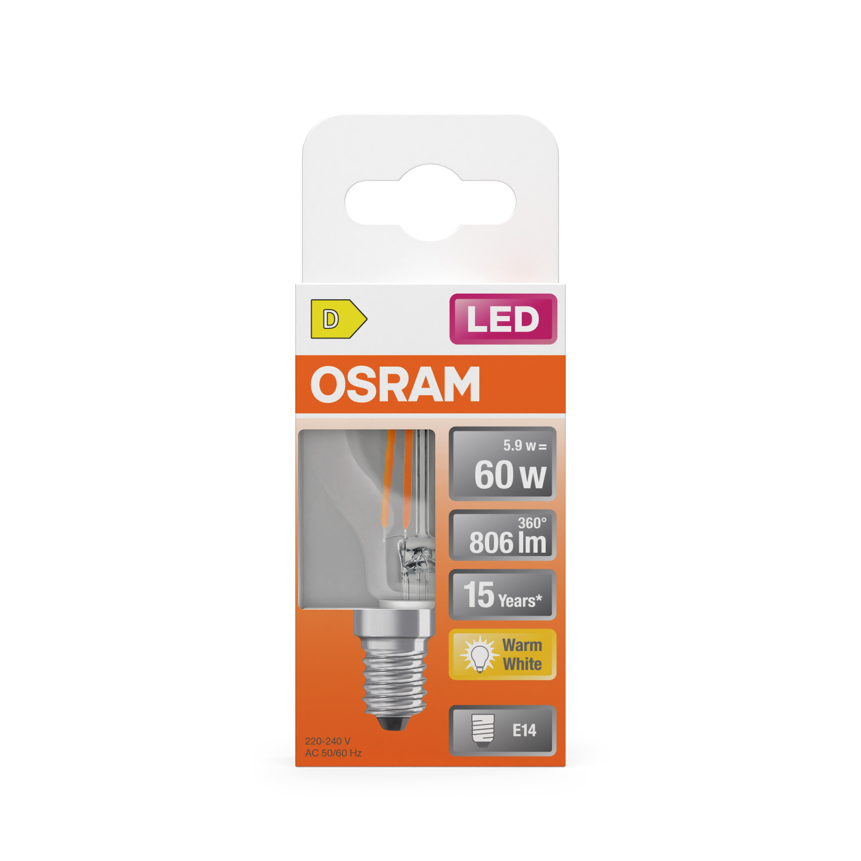 Osram LED Retrofit Classic, warmweiß, E14