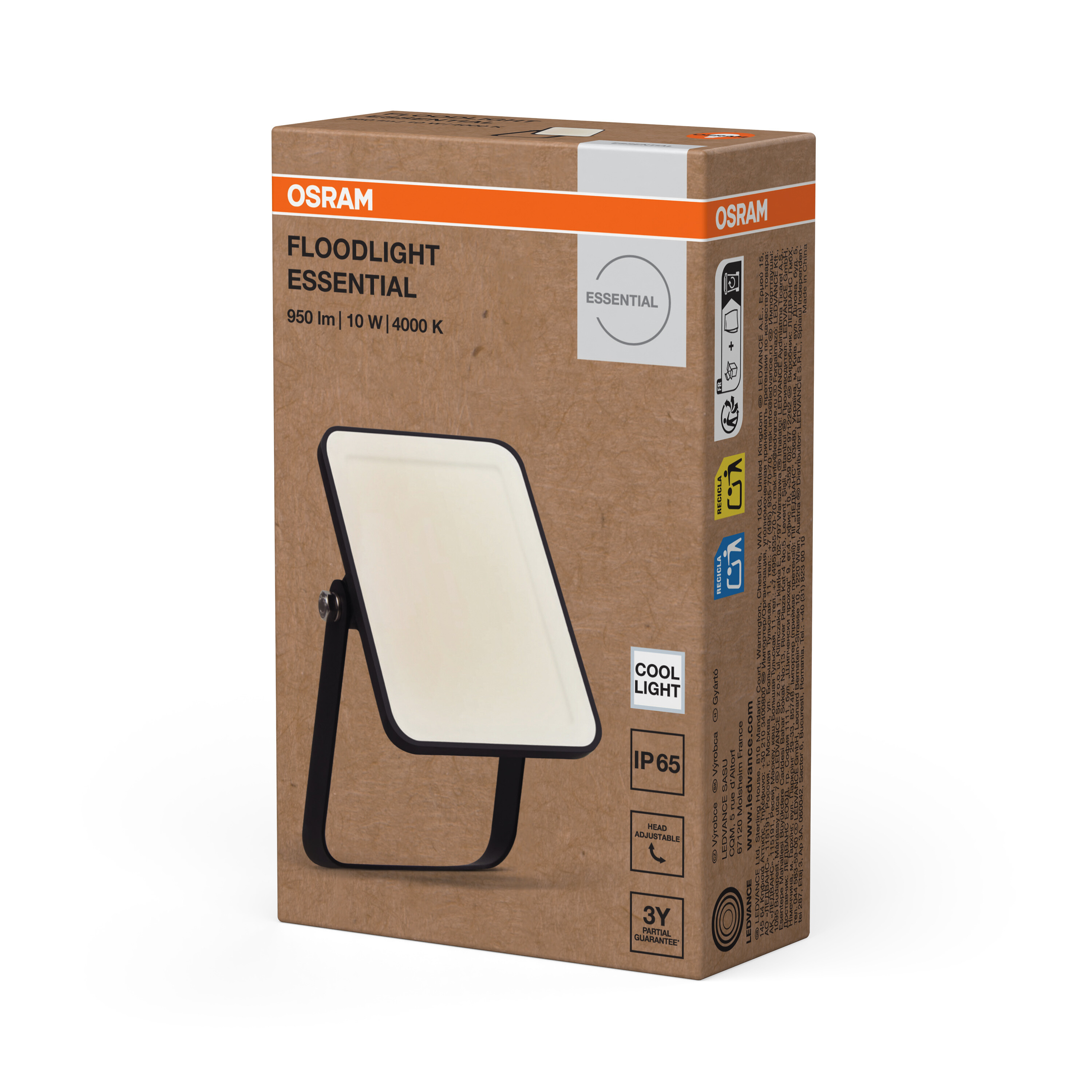 Osram Flutlicht Essential Strahler, 10W, schwarz