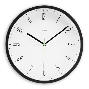 Hama Wanduhr "Capri", Quarzuhr, analog, modern, Ø 25 cm, Schwarz