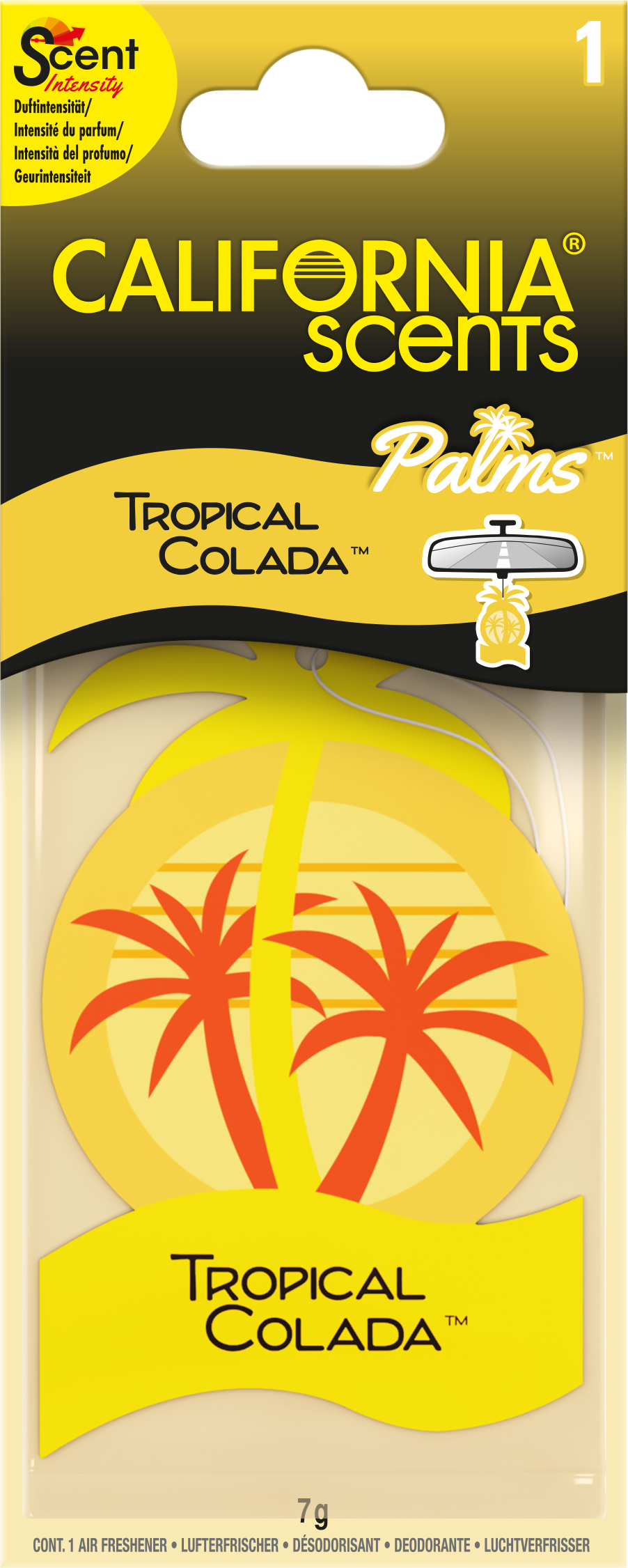 California Scents Auto-Lufterfrischer Papier Palme, Tropical Colada
