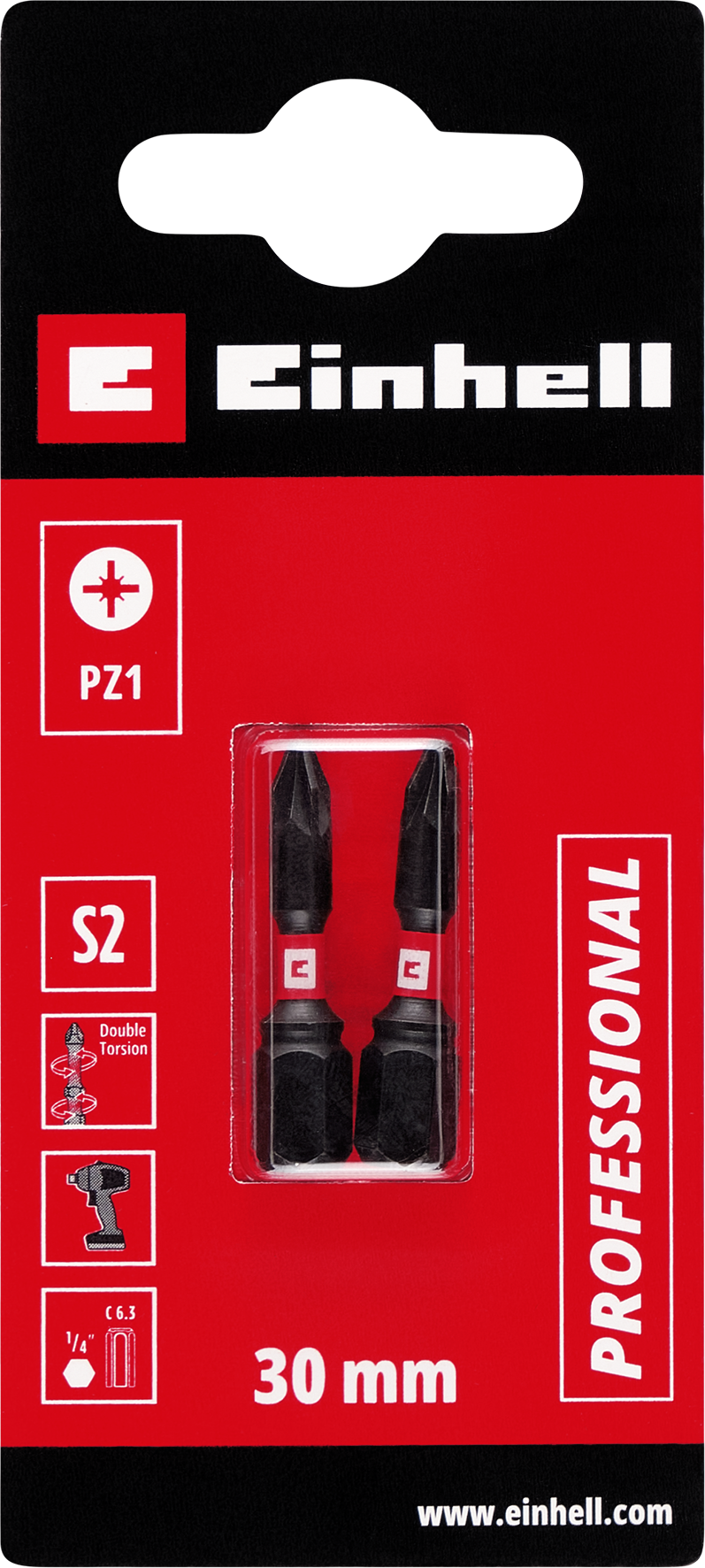 Einhell Impact-Bits mit Doppel-Torsion, 30 mm, PZ1