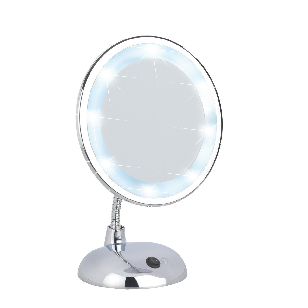 370740-LED-Kosmetik-Standspiegel-Style-chrom_FS_01 WENKO STYLE LED KOSMETIK-STANDSPIEGEL CHROM