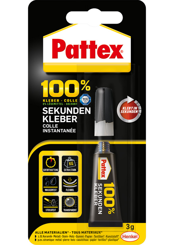 4015000428460 Pattex 100 % Sekundenkleber, 3 g
