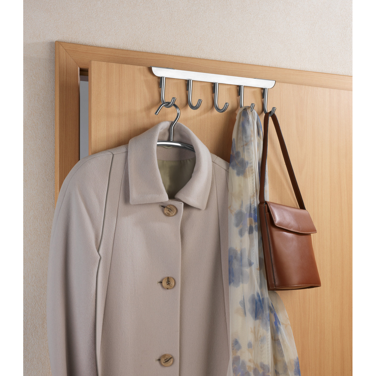 357360-Tu-rgarderobe-Asola-5er-Edelstahl-matt_AMBI_02 WENKO TÜRGARDEROBE EDELST. ASOLA, 5ER