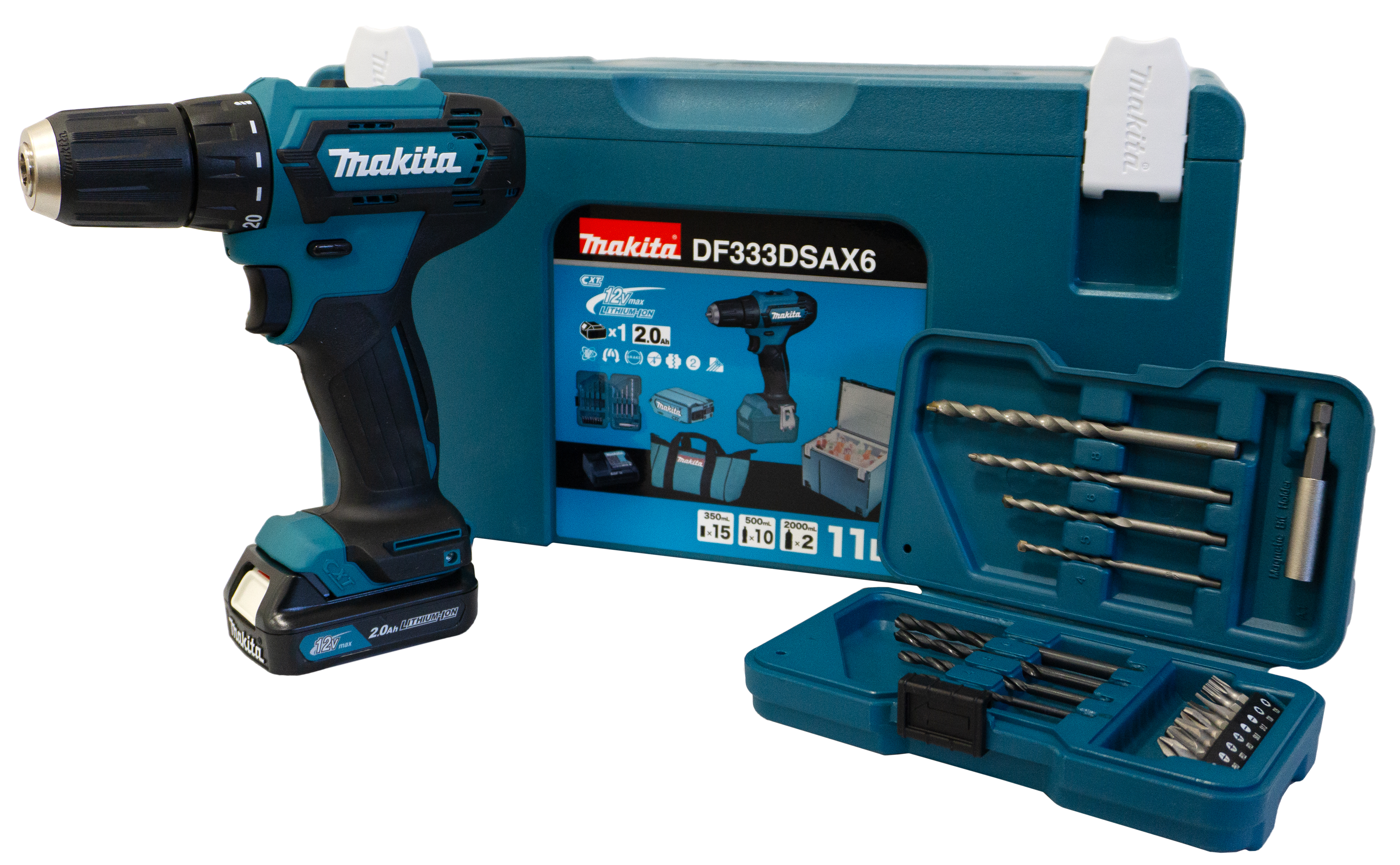 Makita Akku-Bohrschrauber 12 V DF333DSAX6 2AH, inkl. Akku & Ladegerät Makita Akku-Bohrschrauber 12 V DF333DSAX6 2AH, inkl. Akku & Ladegerät