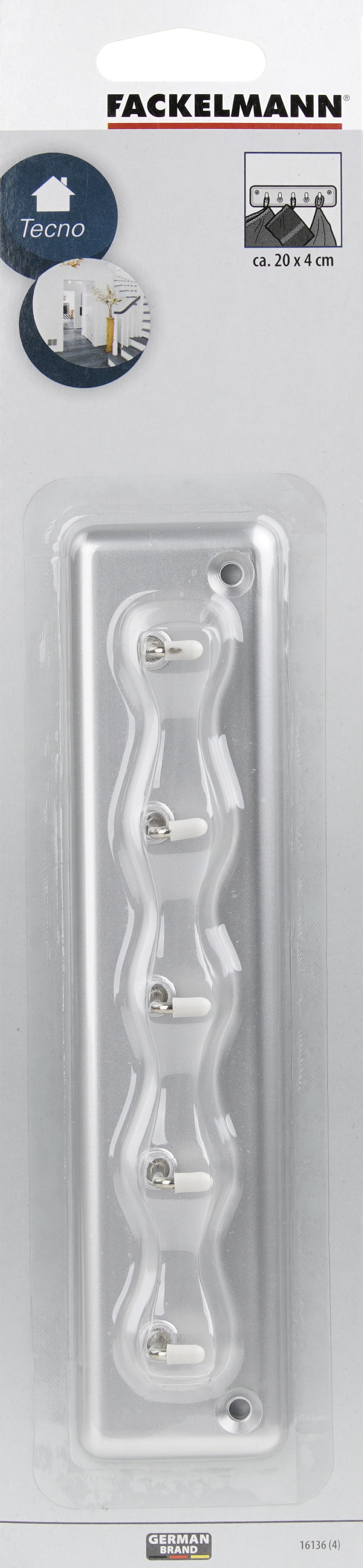 523267_03 FACKELMANN  HAKENLEISTE TECNO 20X4 CM SILBE