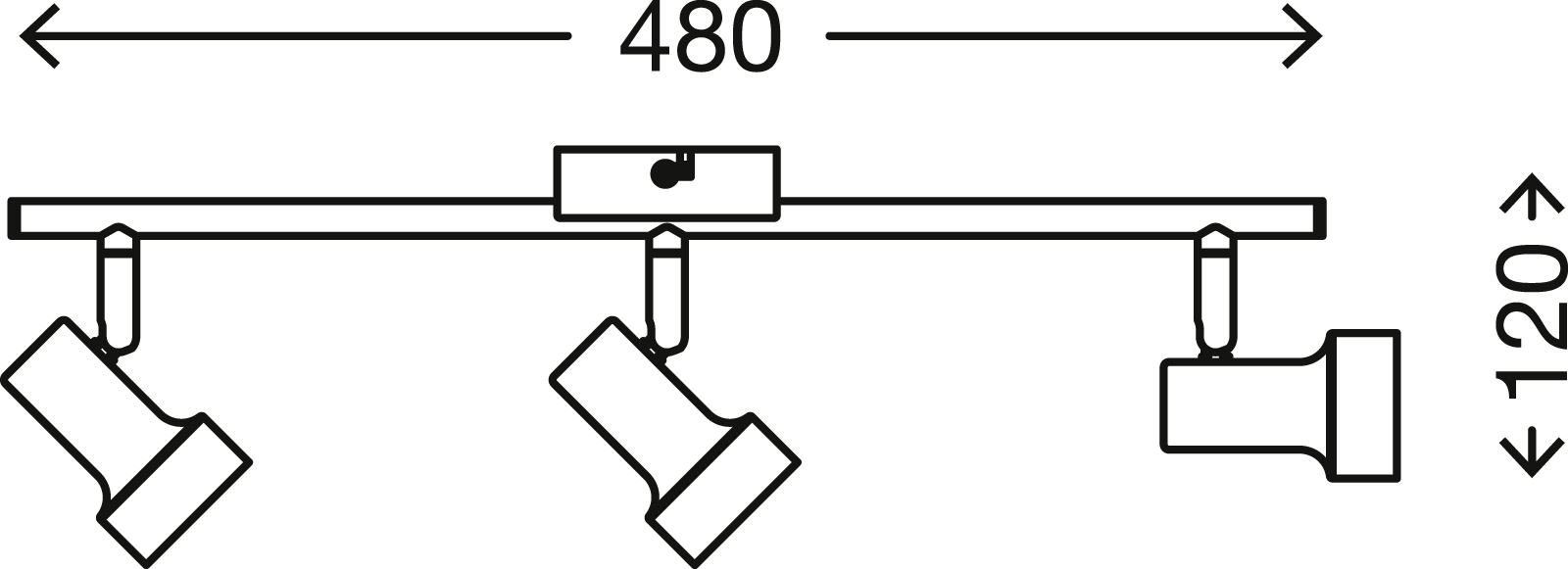 701937-2 Briloner Deckenleuchte, Kupfer, 3-flammig