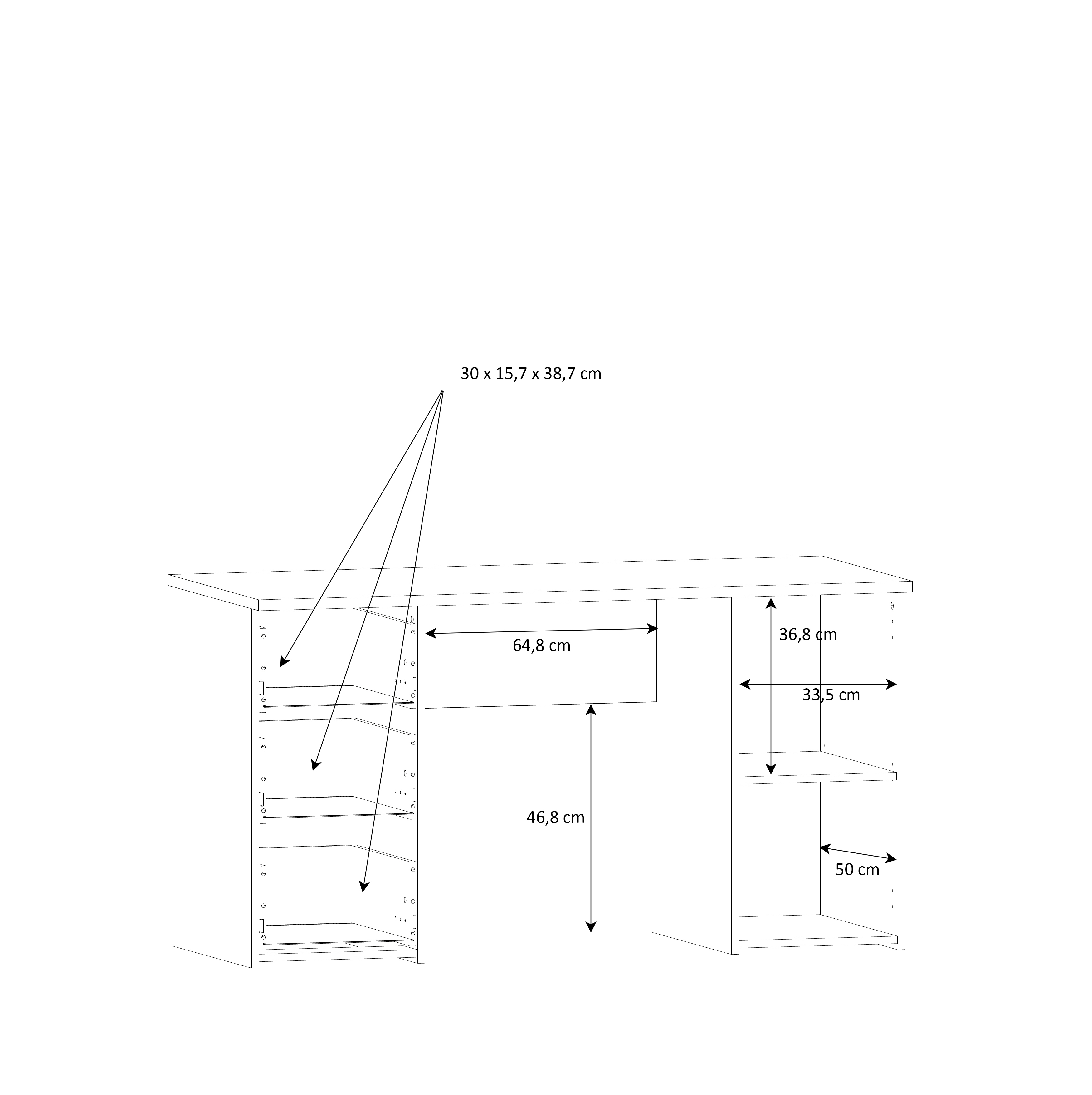 Forte Schreitbisch N3, artisan/eiche