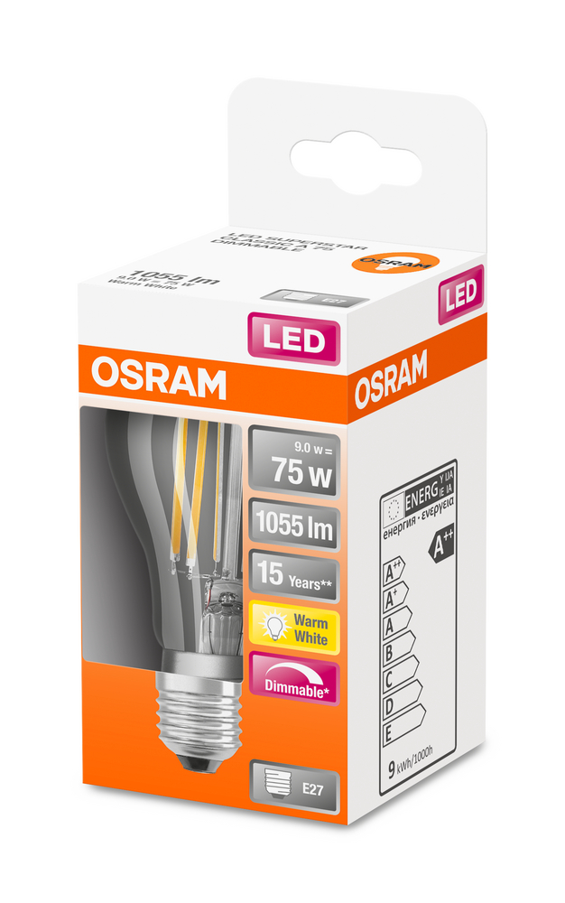 4058075436886_Packaging_image OSRAM LEUCHTMITTEL LED RETROFIT CLASSIC A DIM 75 CL 9 W