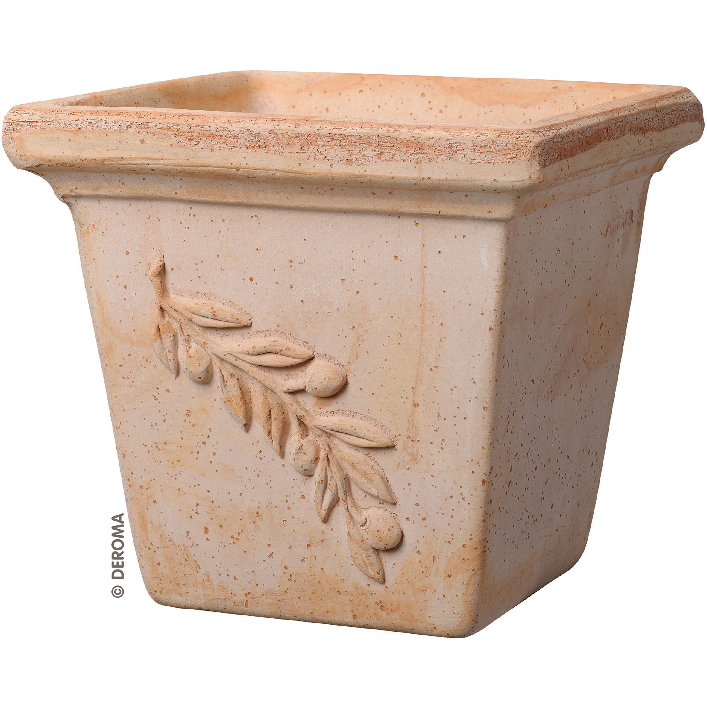 0726232144441Al69EznAYjgrd Pflanztopf quadro Olive terracotta 25cm