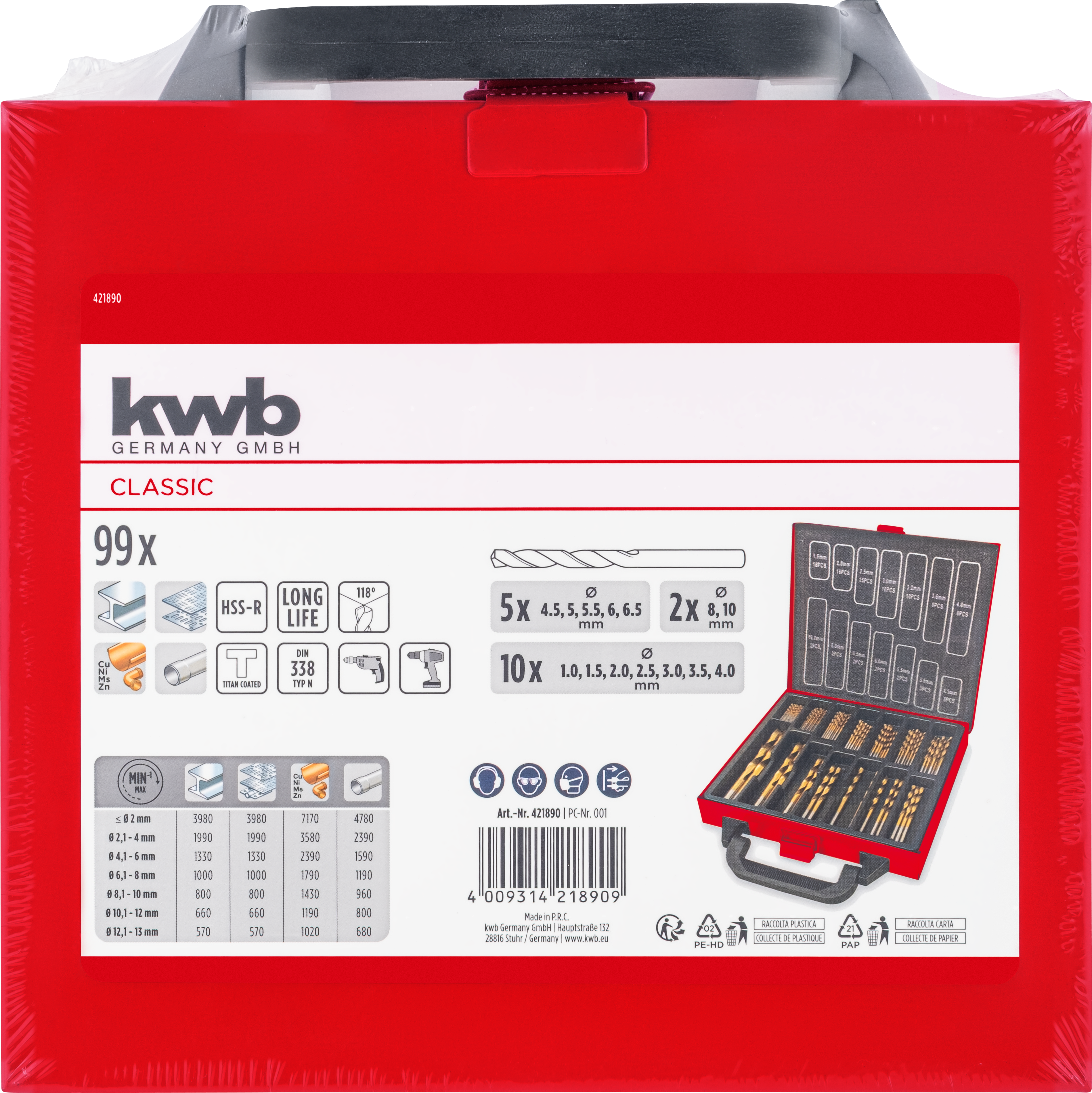 Kwb Bohrersatz 1 - 10 mm titan, 99-tlg. Kwb Bohrersatz 1 - 10 mm titan, 99-tlg.